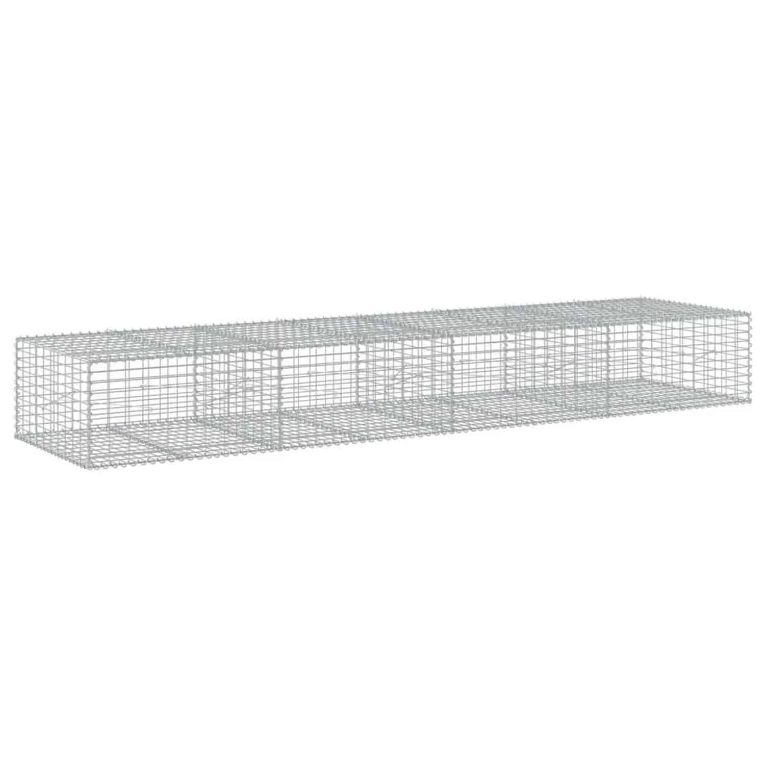 vidaXL Gabione mit Deckel 400x100x50 cm Verzinktes Eisen 3295181