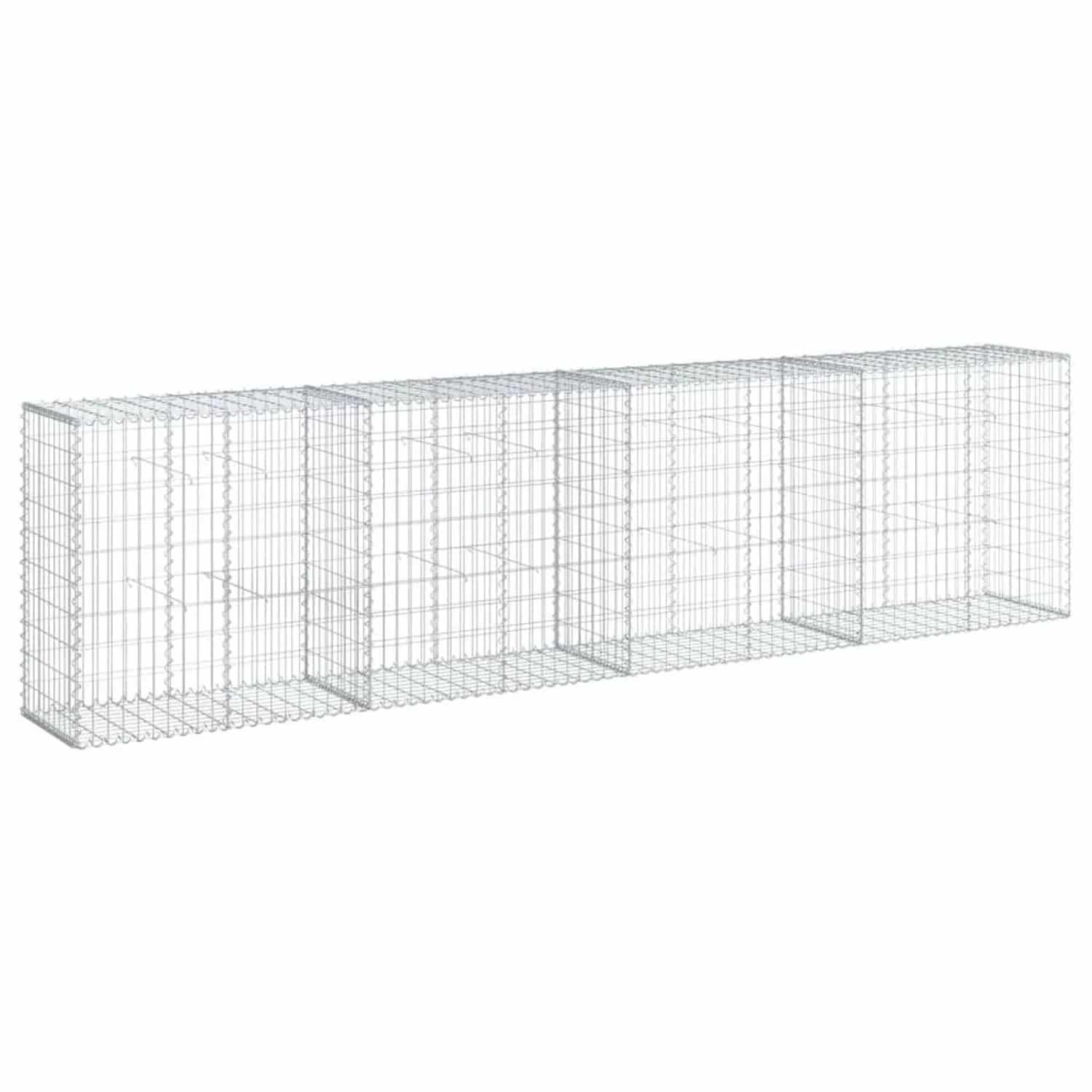 vidaXL Gabione mit Deckel 400x50x100 cm Verzinktes Eisen 3295145