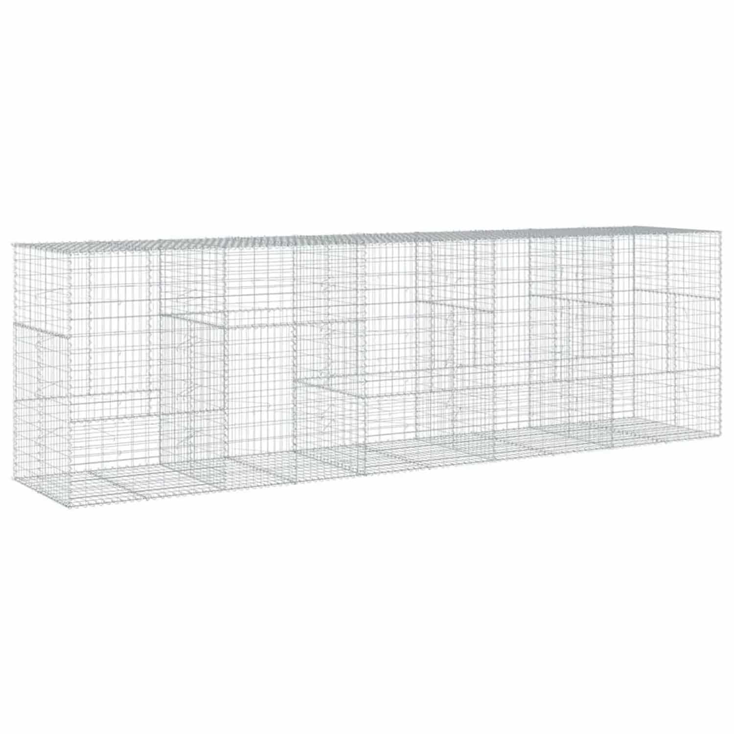 vidaXL Gabione mit Deckel 500x100x150 cm Verzinktes Eisen 3295217