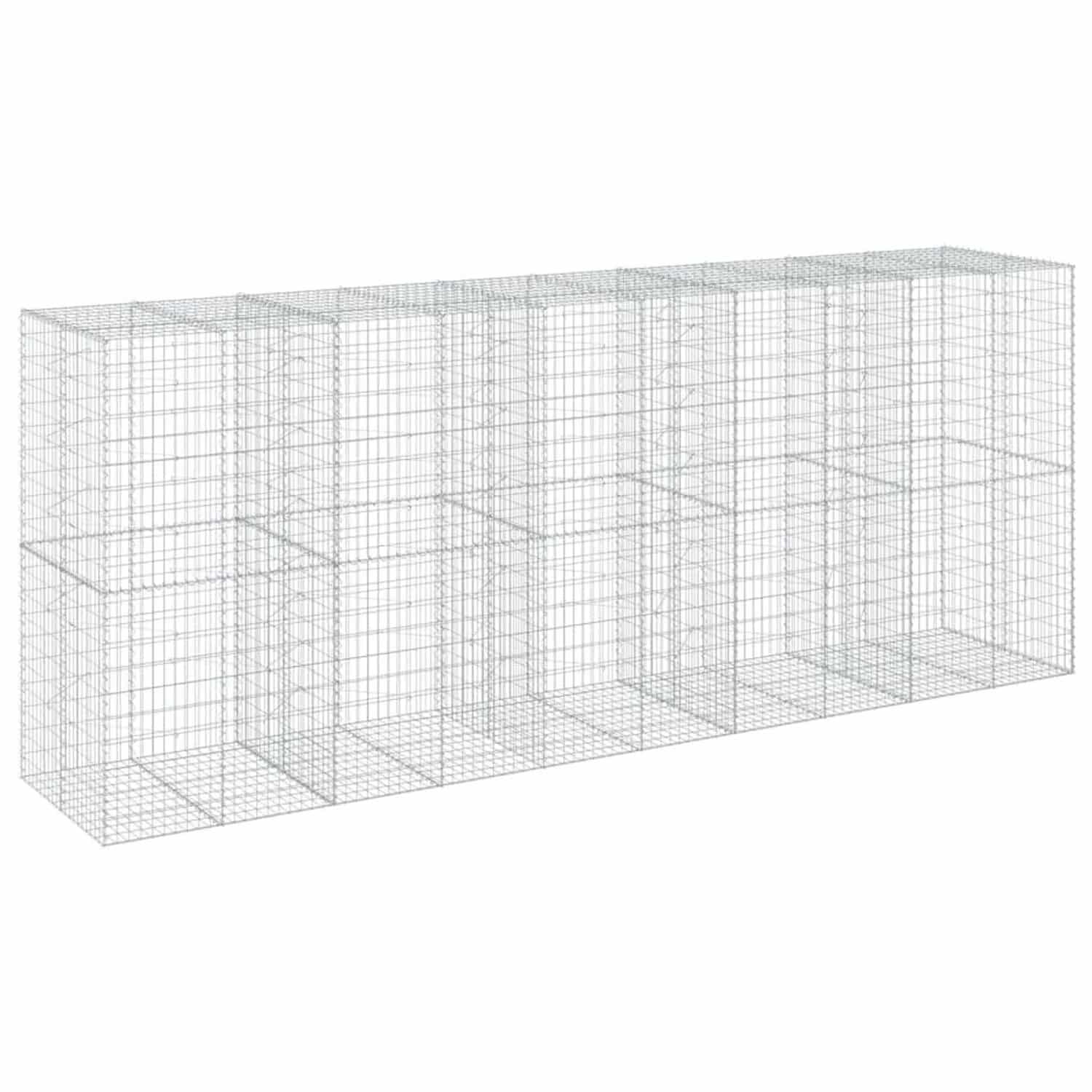 vidaXL Gabione mit Deckel 500x100x200 cm Verzinktes Eisen 3295233
