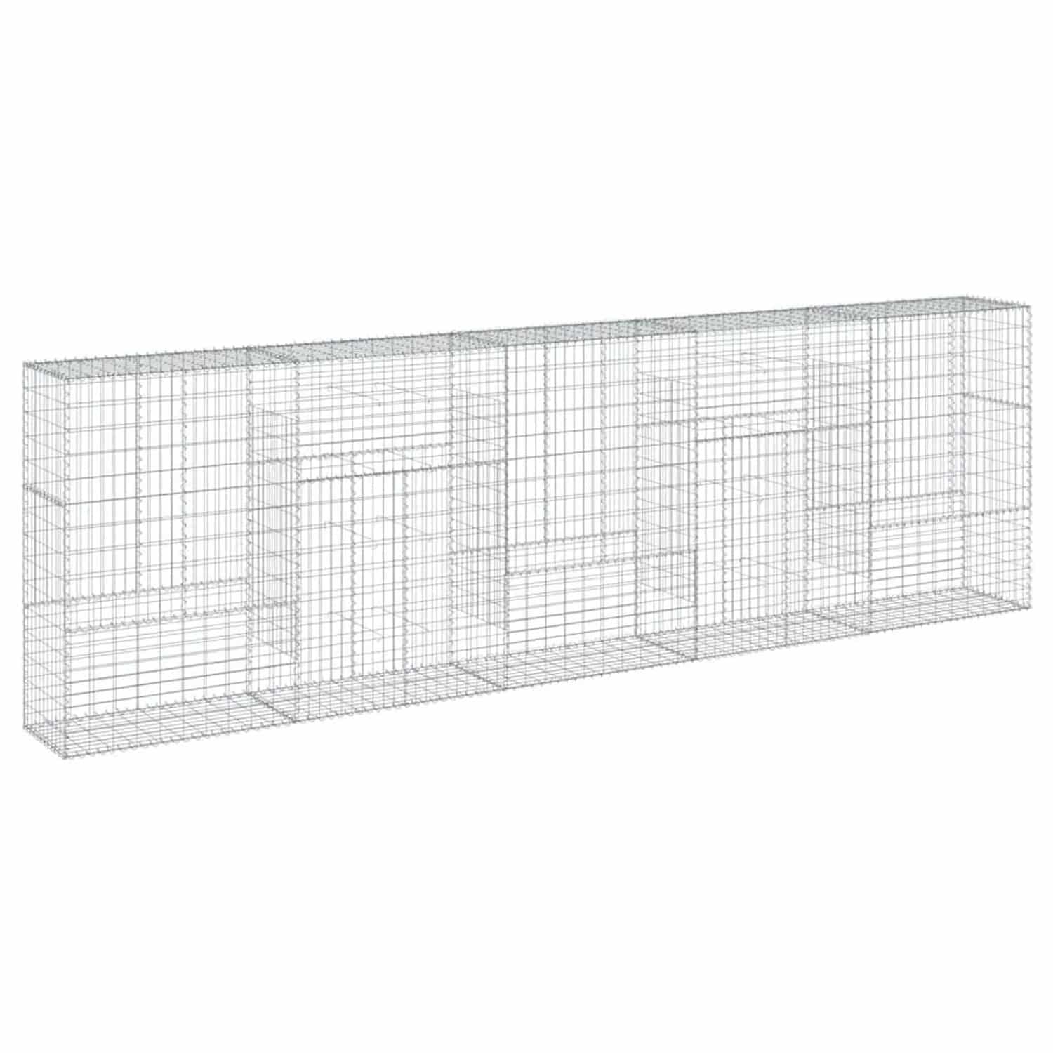 vidaXL Gabione mit Deckel 500x50x150 cm Verzinktes Eisen 3295158