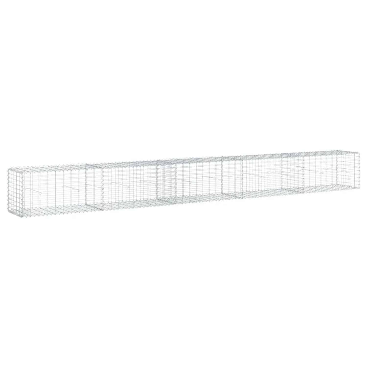 vidaXL Gabione mit Deckel 500x50x50 cm Verzinktes Eisen 3295136