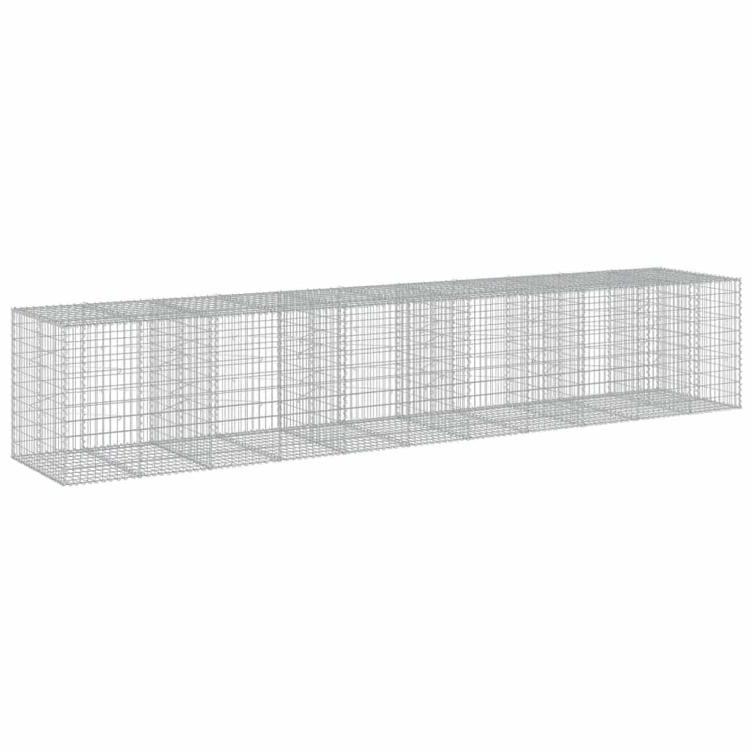 vidaXL Gabione mit Deckel 550x100x100 cm Verzinktes Eisen 3295199