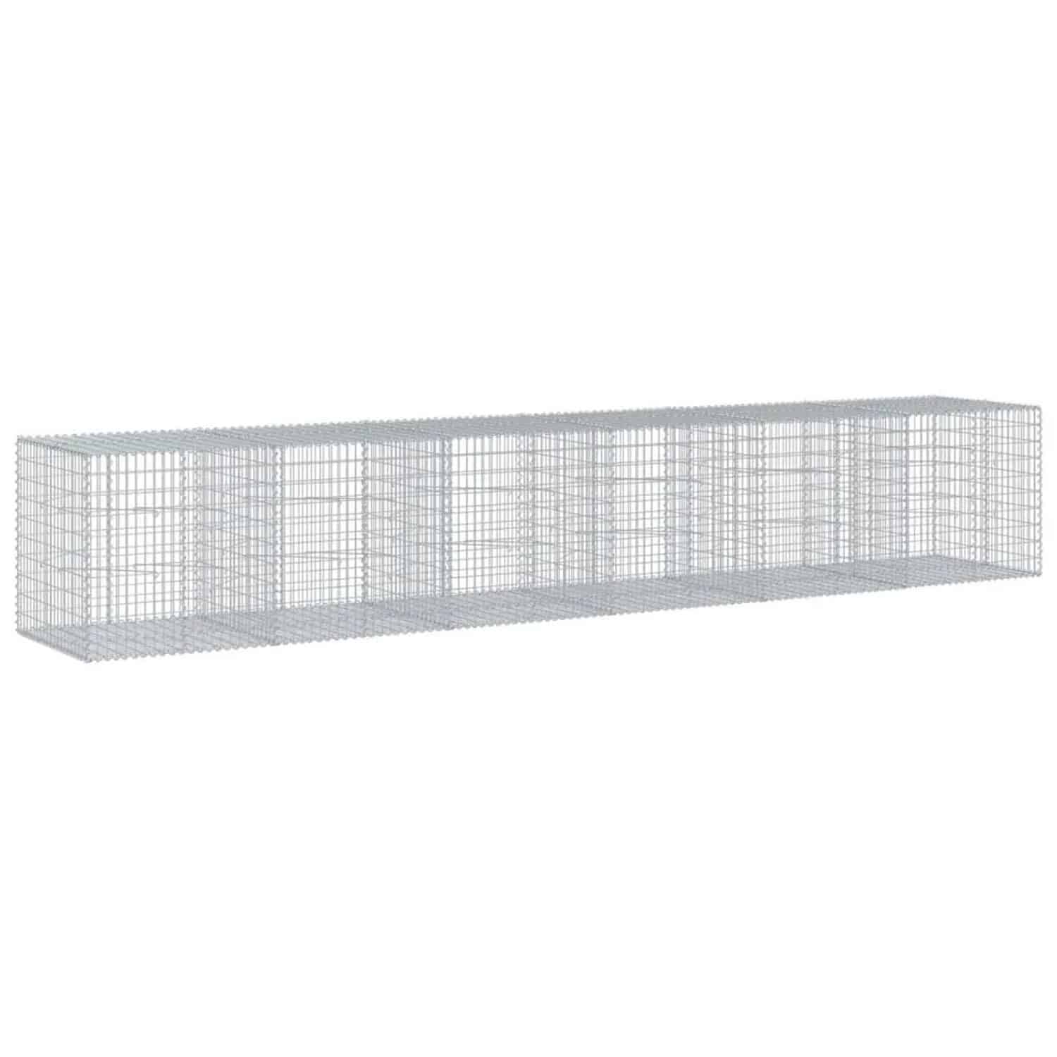 vidaXL Gabione mit Deckel 600x100x100 cm Verzinktes Eisen 3295200