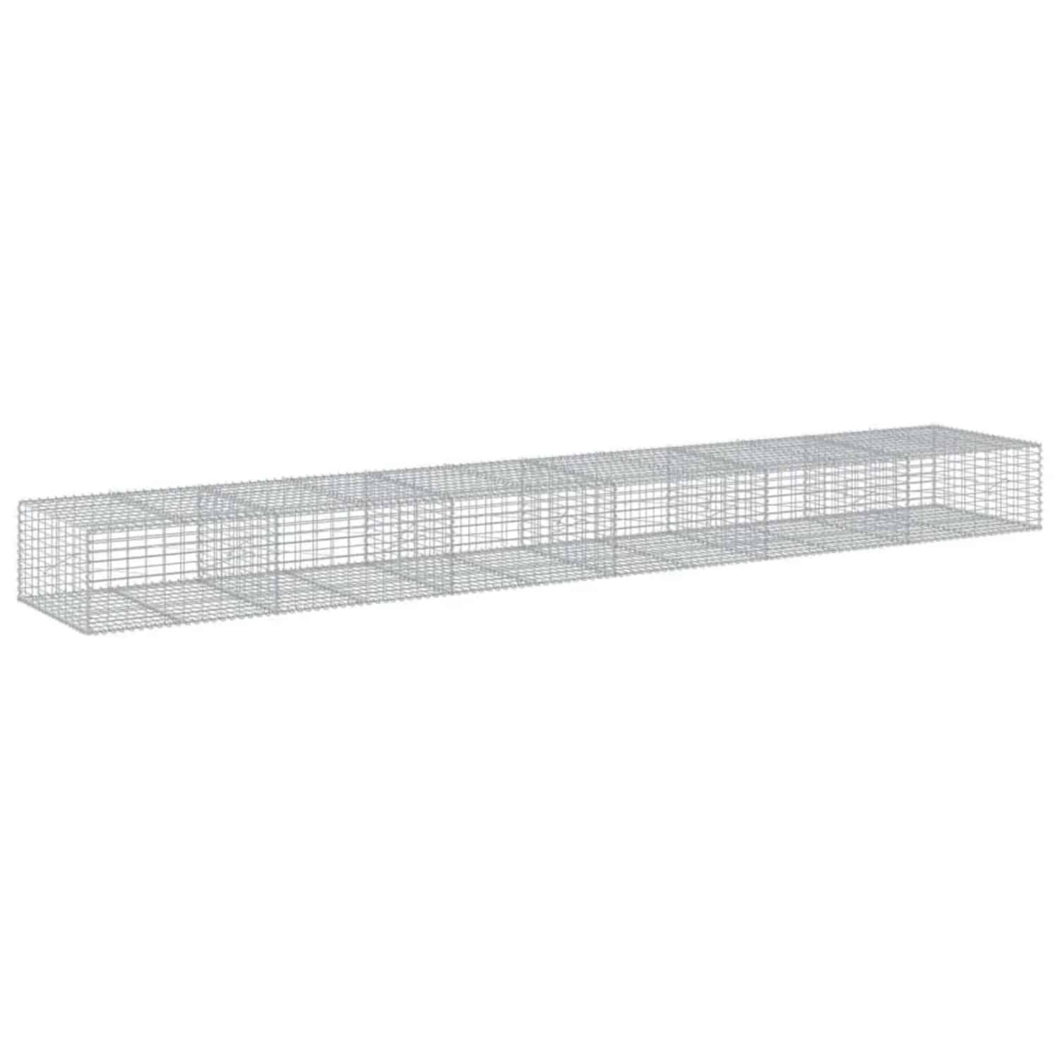 vidaXL Gabione mit Deckel 600x100x50 cm Verzinktes Eisen 3295183