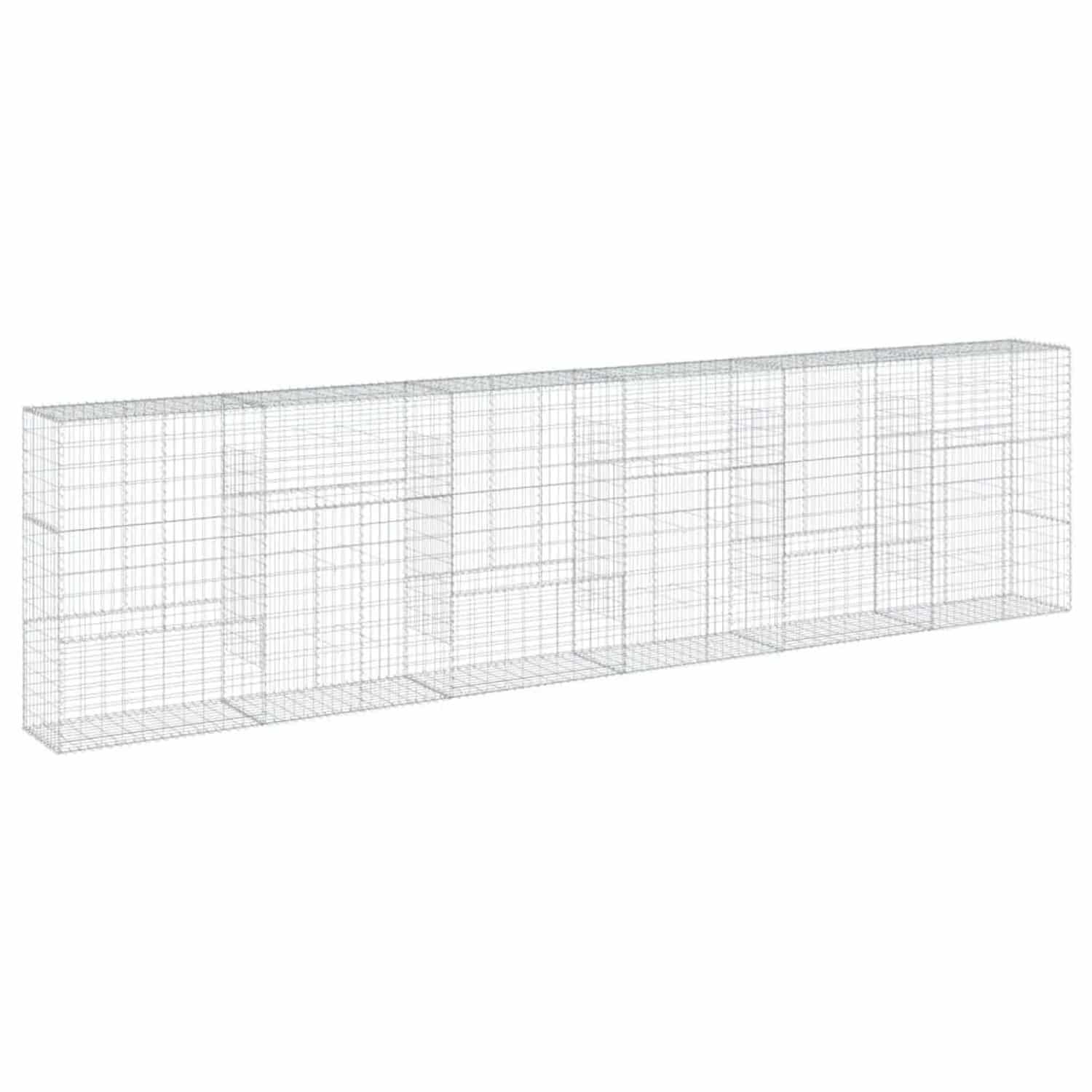 vidaXL Gabione mit Deckel 600x50x150 cm Verzinktes Eisen 3295159
