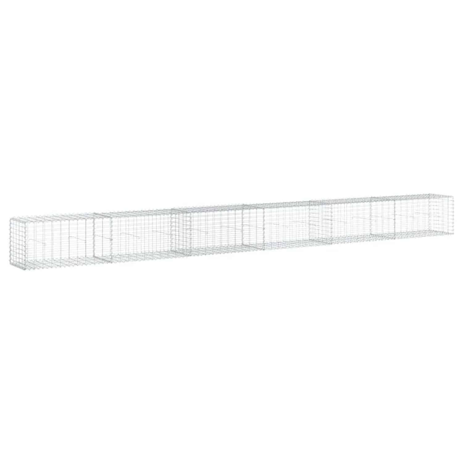 vidaXL Gabione mit Deckel 600x50x50 cm Verzinktes Eisen 3295137