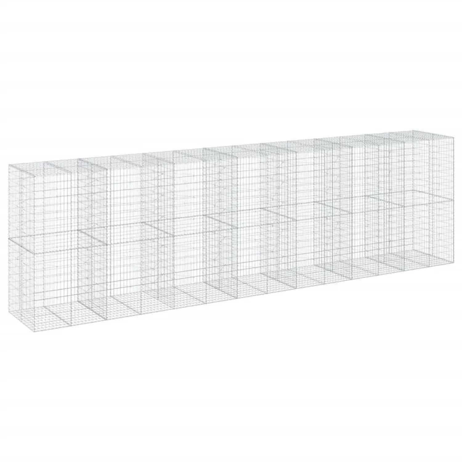vidaXL Gabione mit Deckel 700x100x200 cm Verzinktes Eisen 3295237