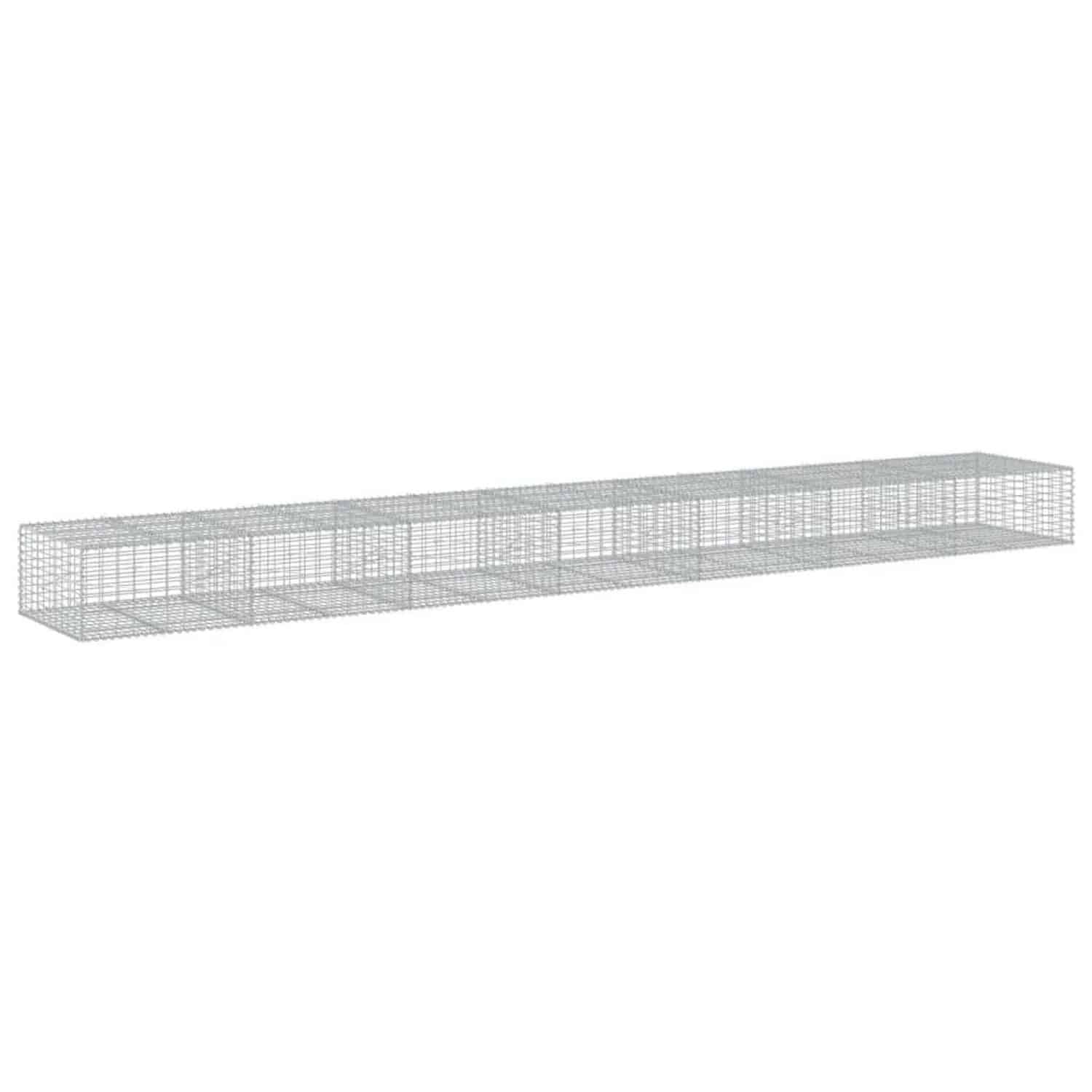 vidaXL Gabione mit Deckel 700x100x50 cm Verzinktes Eisen 3295184
