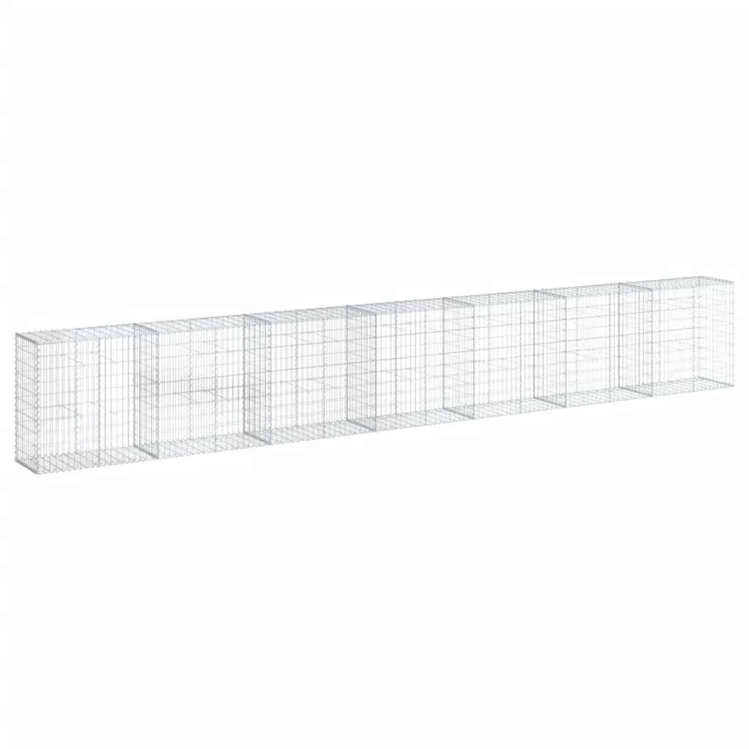 vidaXL Gabione mit Deckel 700x50x100 cm Verzinktes Eisen 3295148