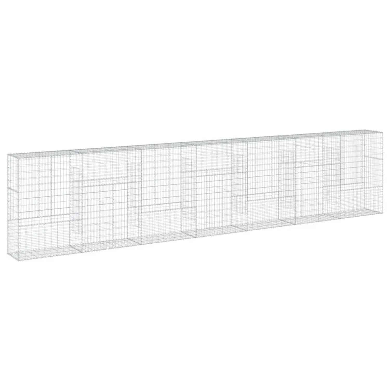 vidaXL Gabione mit Deckel 700x50x150 cm Verzinktes Eisen 3295160