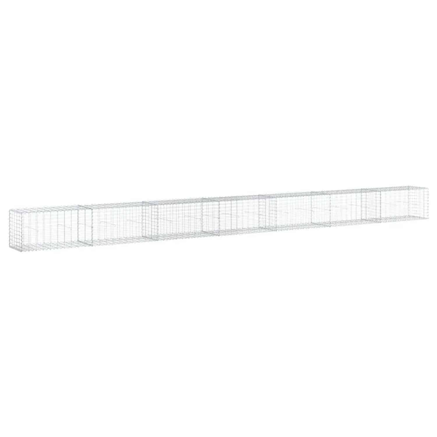 vidaXL Gabione mit Deckel 700x50x50 cm Verzinktes Eisen 3295138