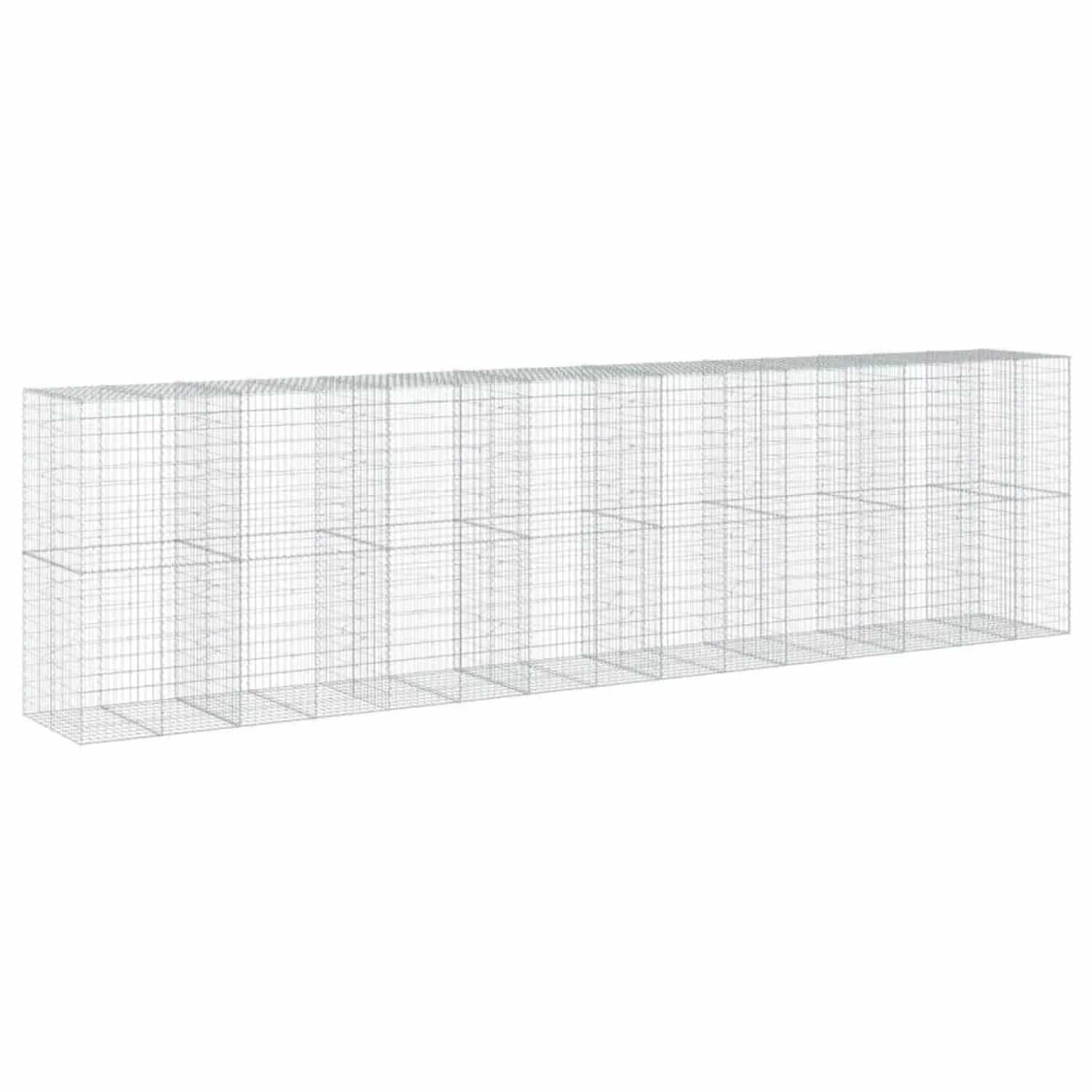 vidaXL Gabione mit Deckel 750x100x200 cm Verzinktes Eisen 3295238