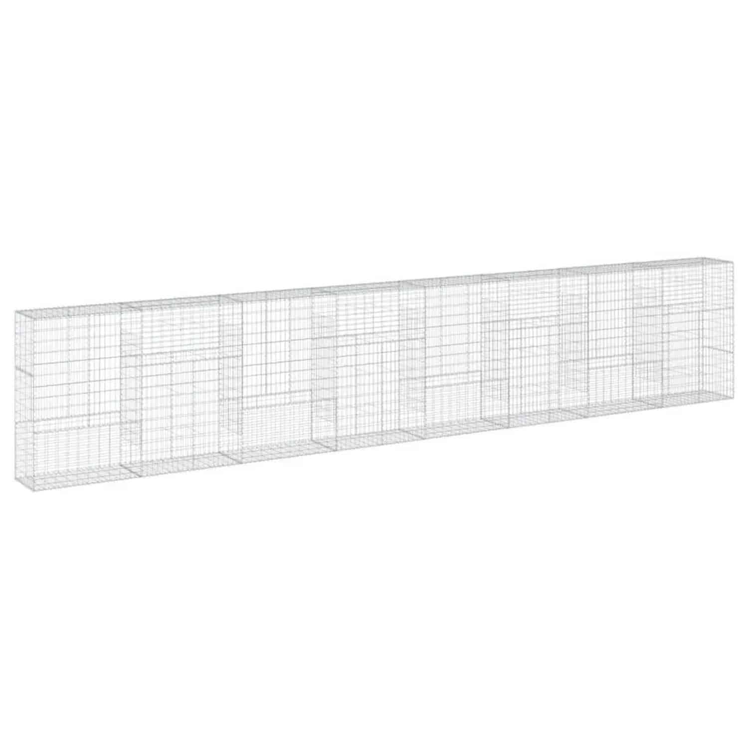 vidaXL Gabione mit Deckel 800x50x150 cm Verzinktes Eisen 3295161