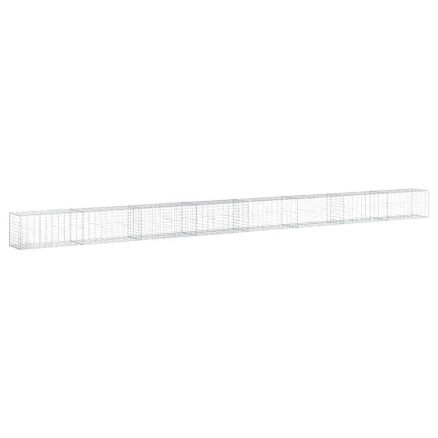 vidaXL Gabione mit Deckel 800x50x50 cm Verzinktes Eisen 3295139