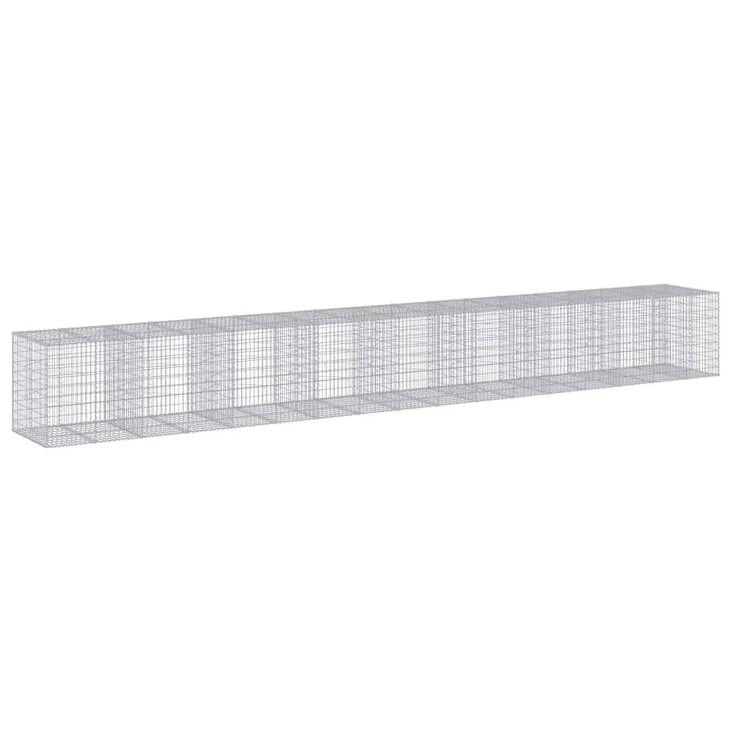 vidaXL Gabione mit Deckel 850x100x100 cm Verzinktes Eisen 3295205
