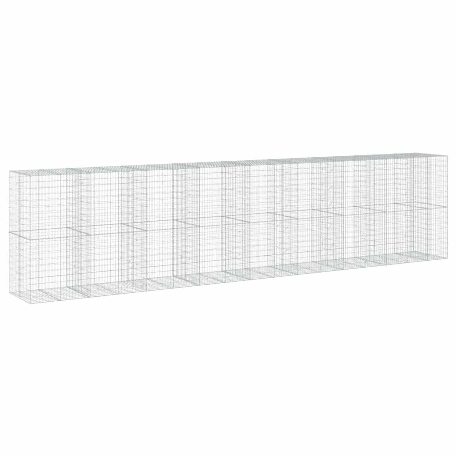 vidaXL Gabione mit Deckel 850x100x200 cm Verzinktes Eisen 3295240