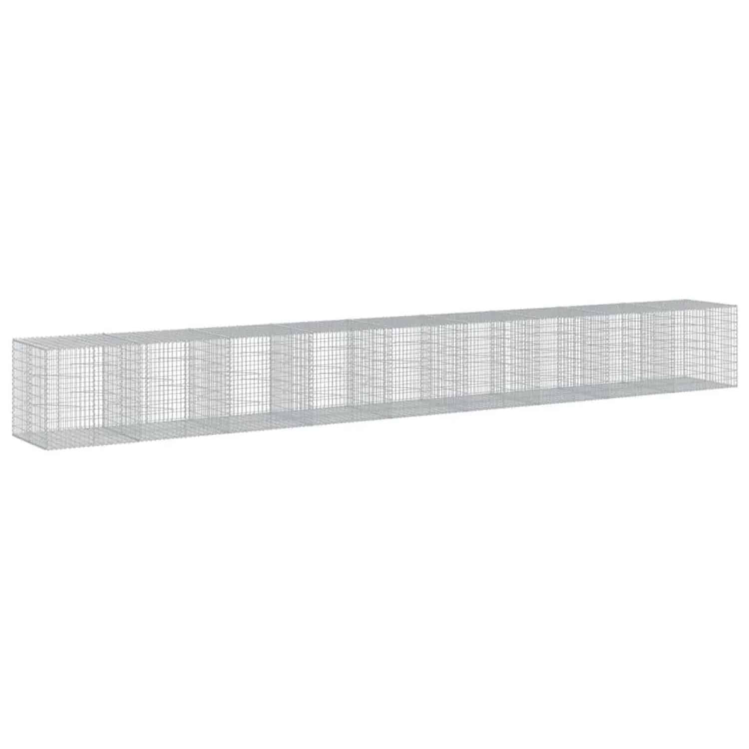 vidaXL Gabione mit Deckel 900x100x100 cm Verzinktes Eisen 3295206