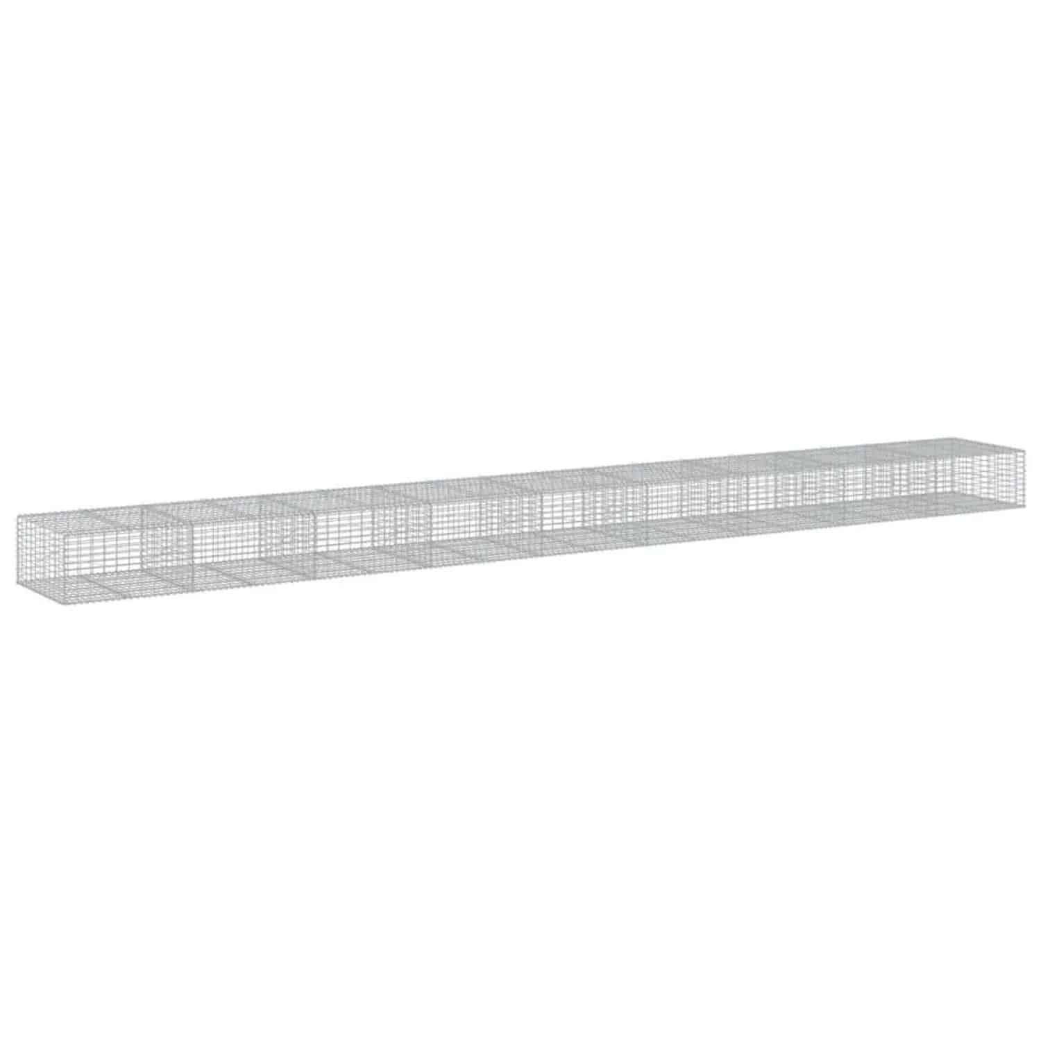 vidaXL Gabione mit Deckel 900x100x50 cm Verzinktes Eisen 3295186