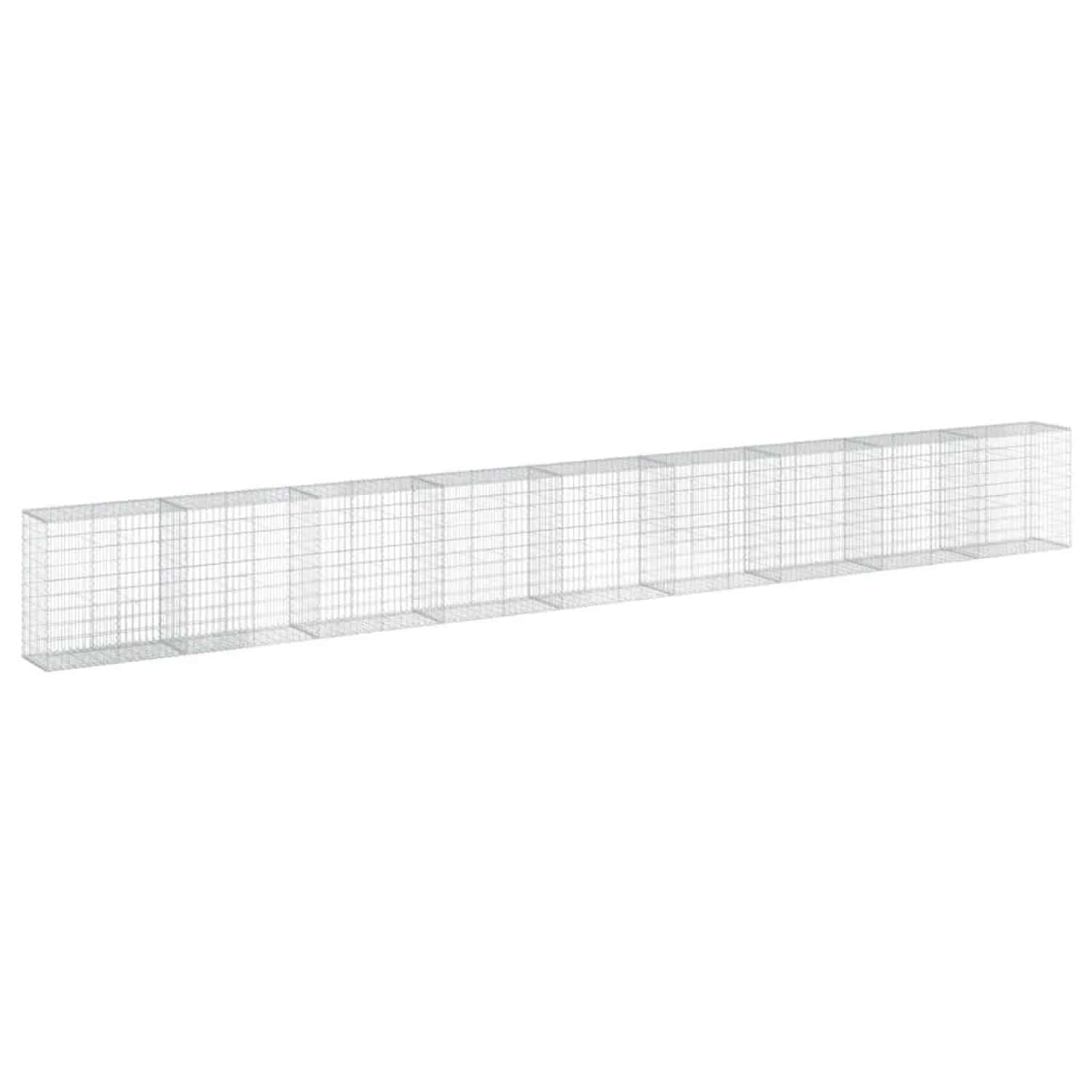 vidaXL Gabione mit Deckel 900x50x100 cm Verzinktes Eisen 3295150