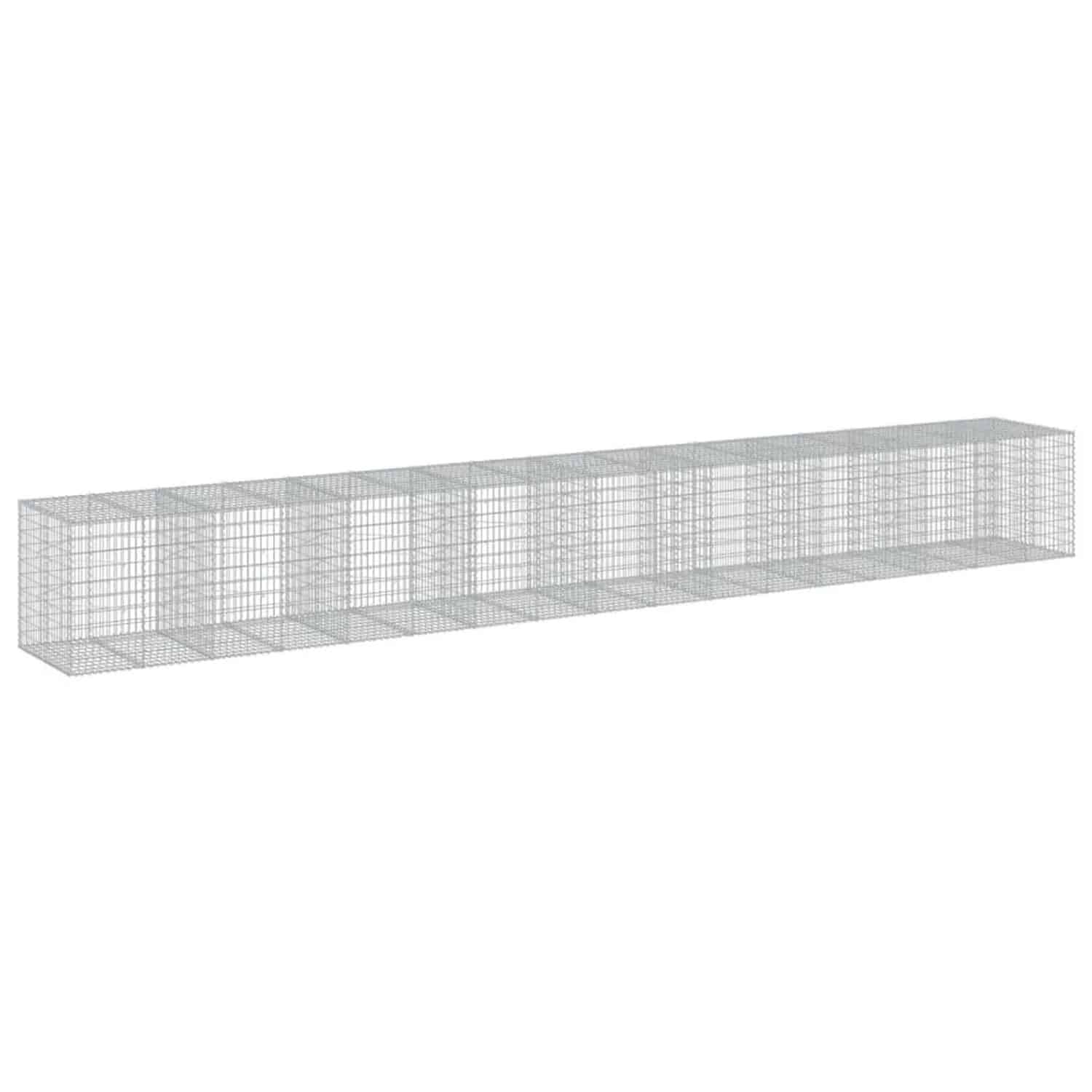 vidaXL Gabione mit Deckel 950x100x100 cm Verzinktes Eisen 3295207