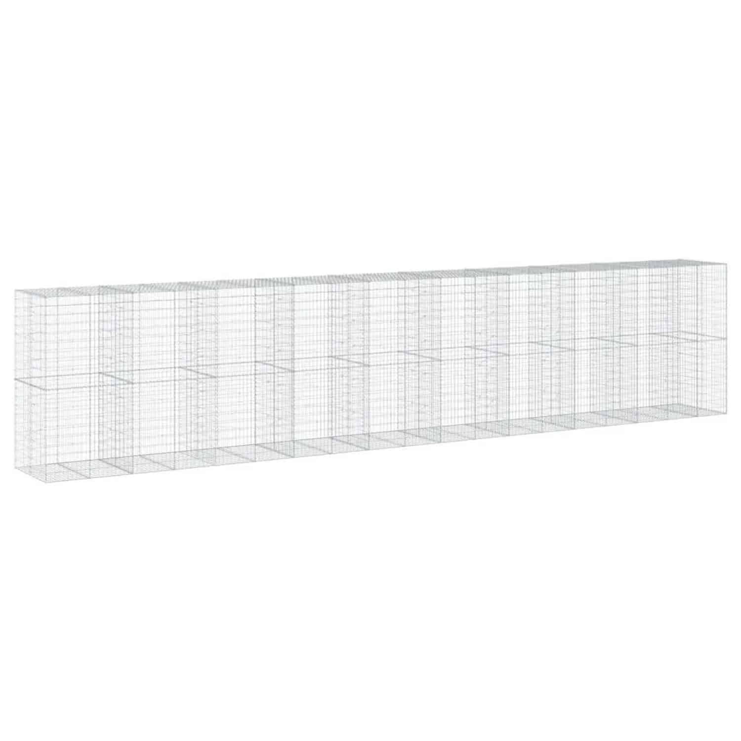vidaXL Gabione mit Deckel 950x100x200 cm Verzinktes Eisen 3295242
