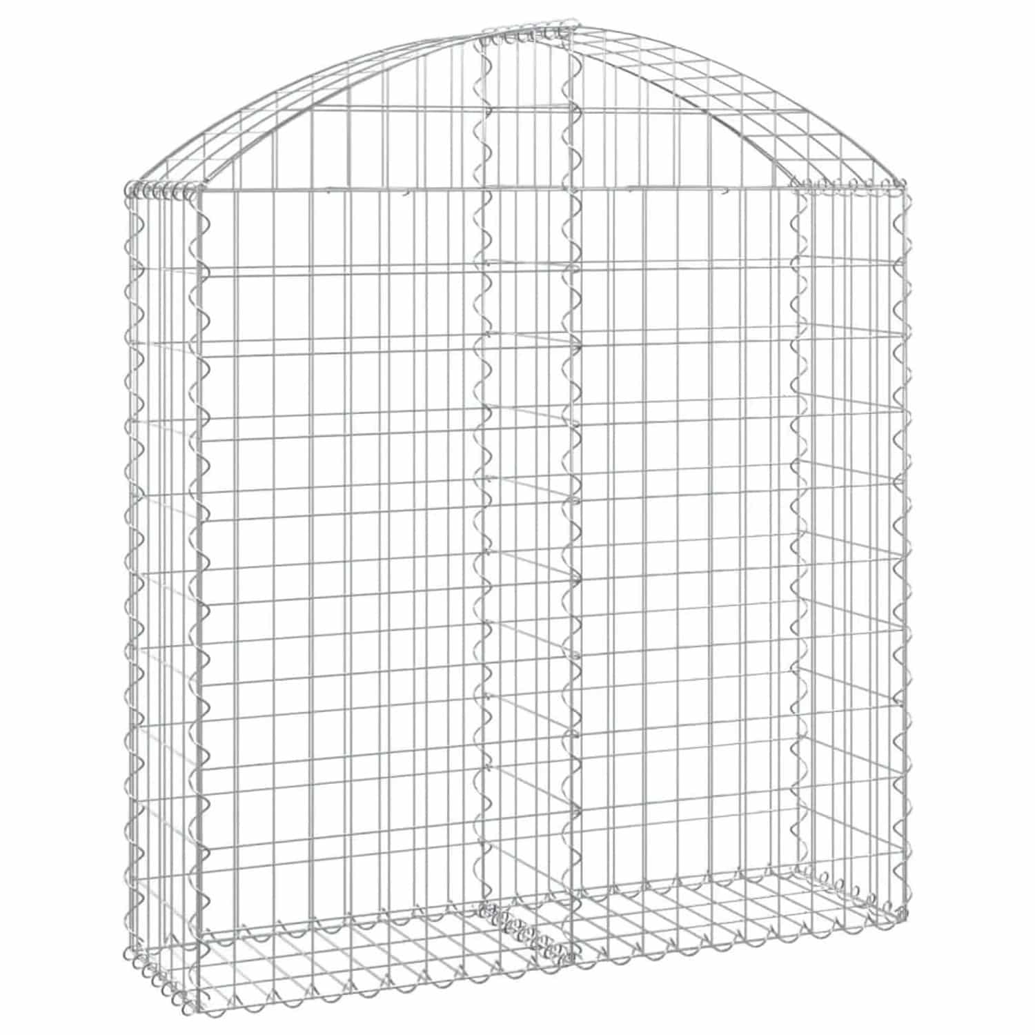 vidaXL Gabione mit Hochbogen 100x30x100/120 cm Verzinktes Eisen 153425