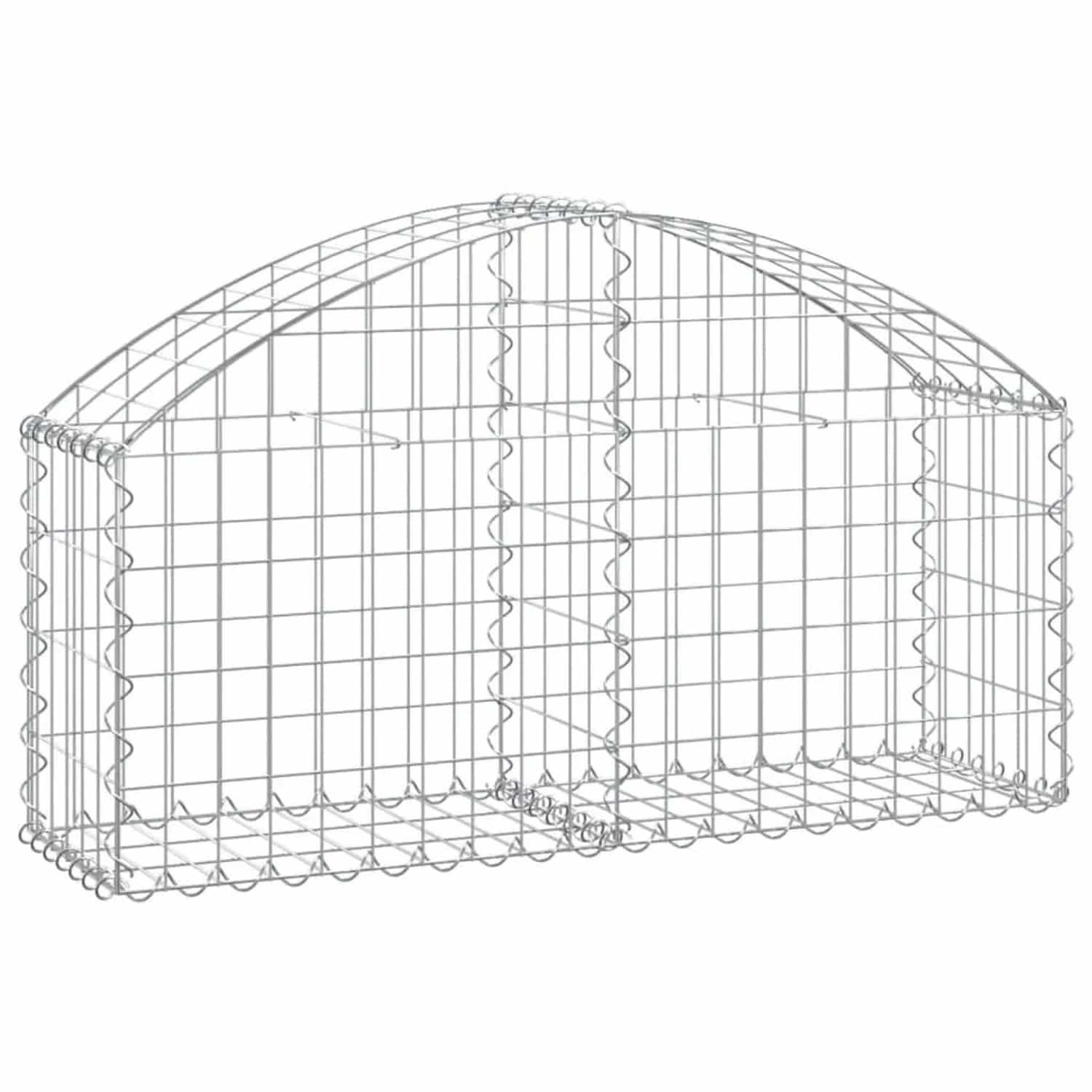 vidaXL Gabione mit Hochbogen 100x30x40/60 cm Verzinktes Eisen 153422