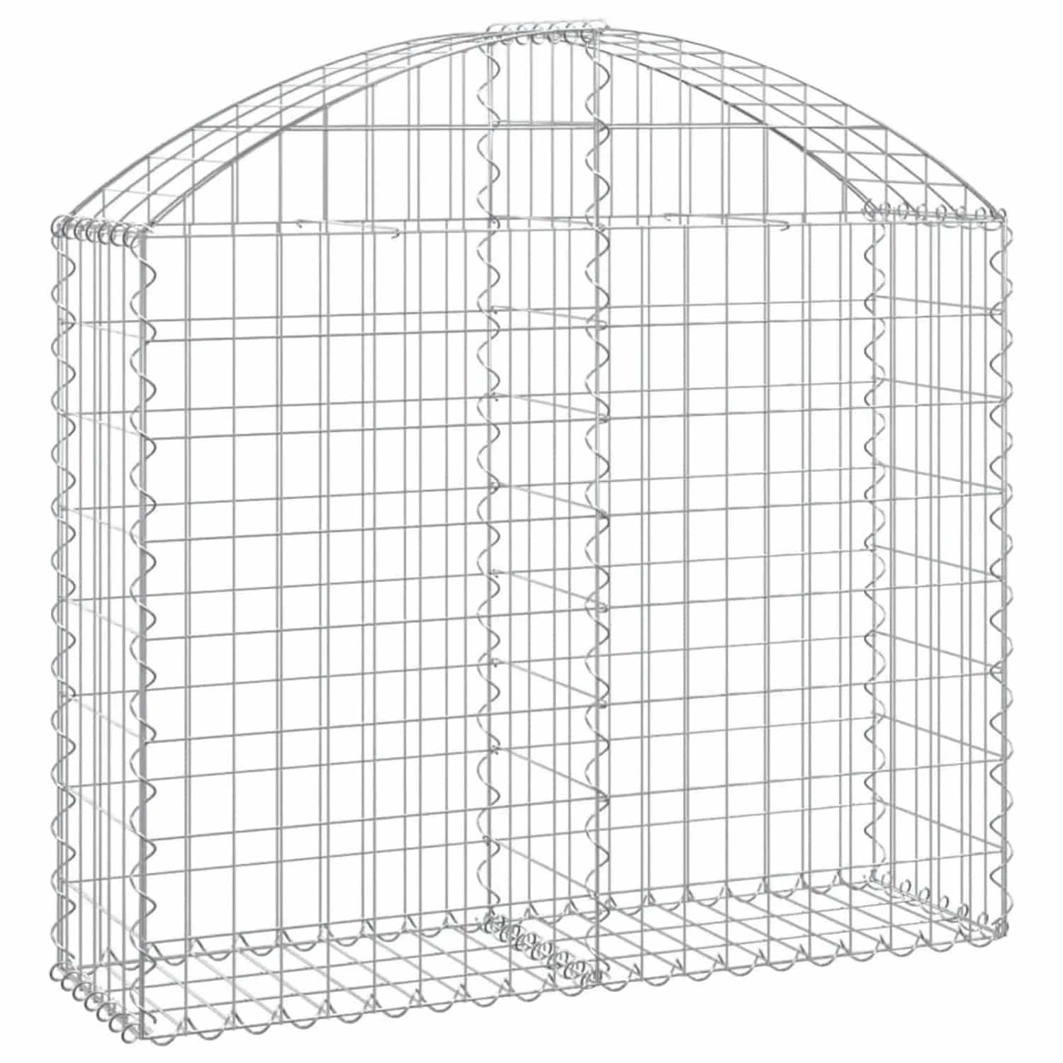 vidaXL Gabione mit Hochbogen 100x30x80/100 cm Verzinktes Eisen 153424