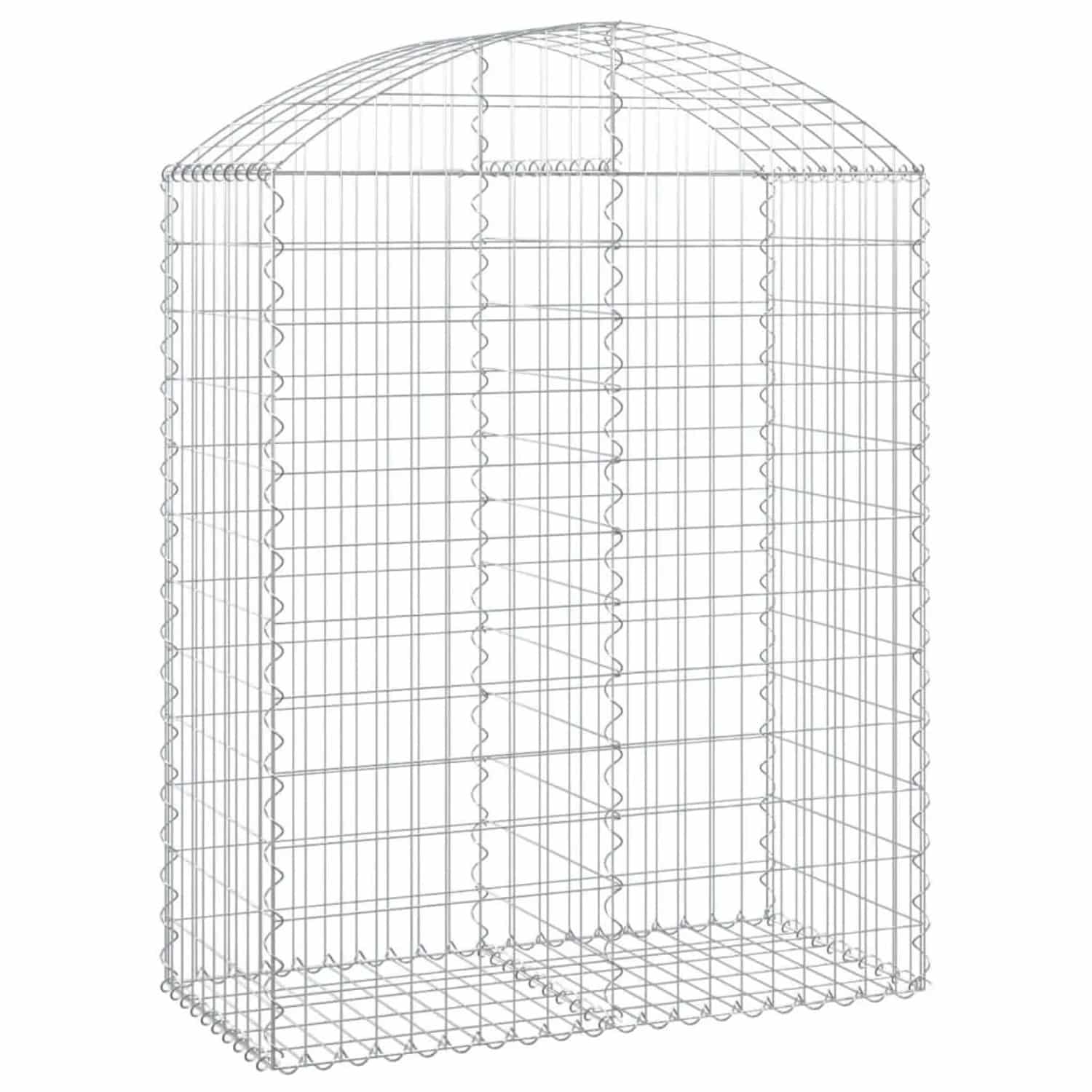 vidaXL Gabione mit Hochbogen 100x50x120/140 cm Verzinktes Eisen 153436