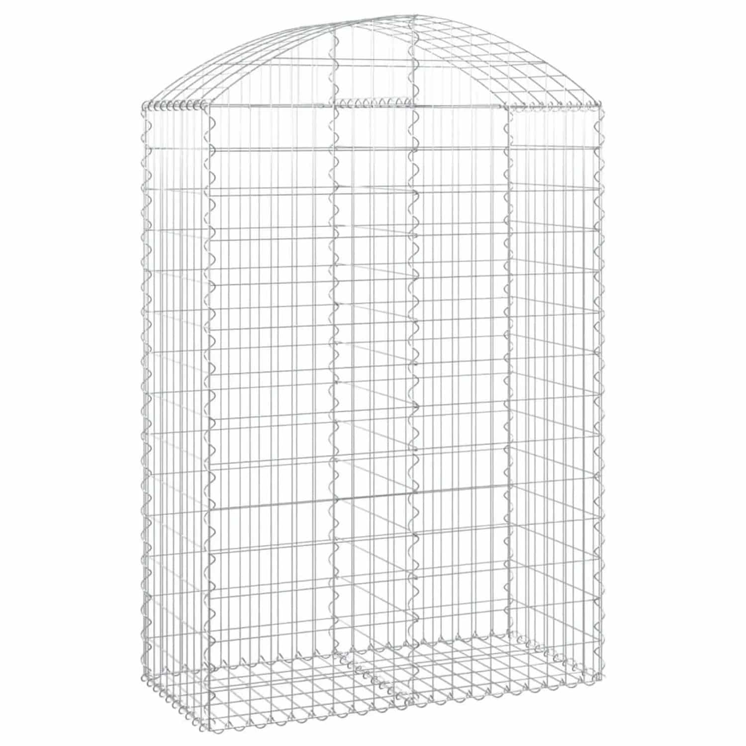 vidaXL Gabione mit Hochbogen 100x50x140/160 cm Verzinktes Eisen 153437
