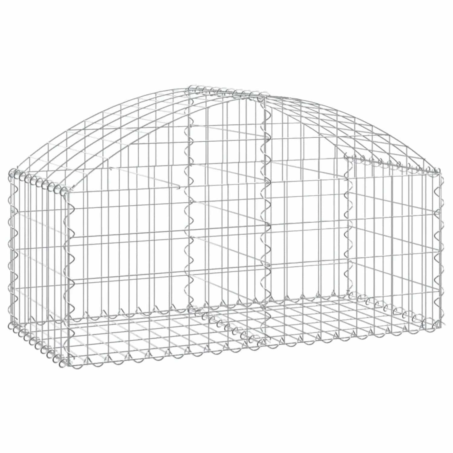 vidaXL Gabione mit Hochbogen 100x50x40/60 cm Verzinktes Eisen 153432