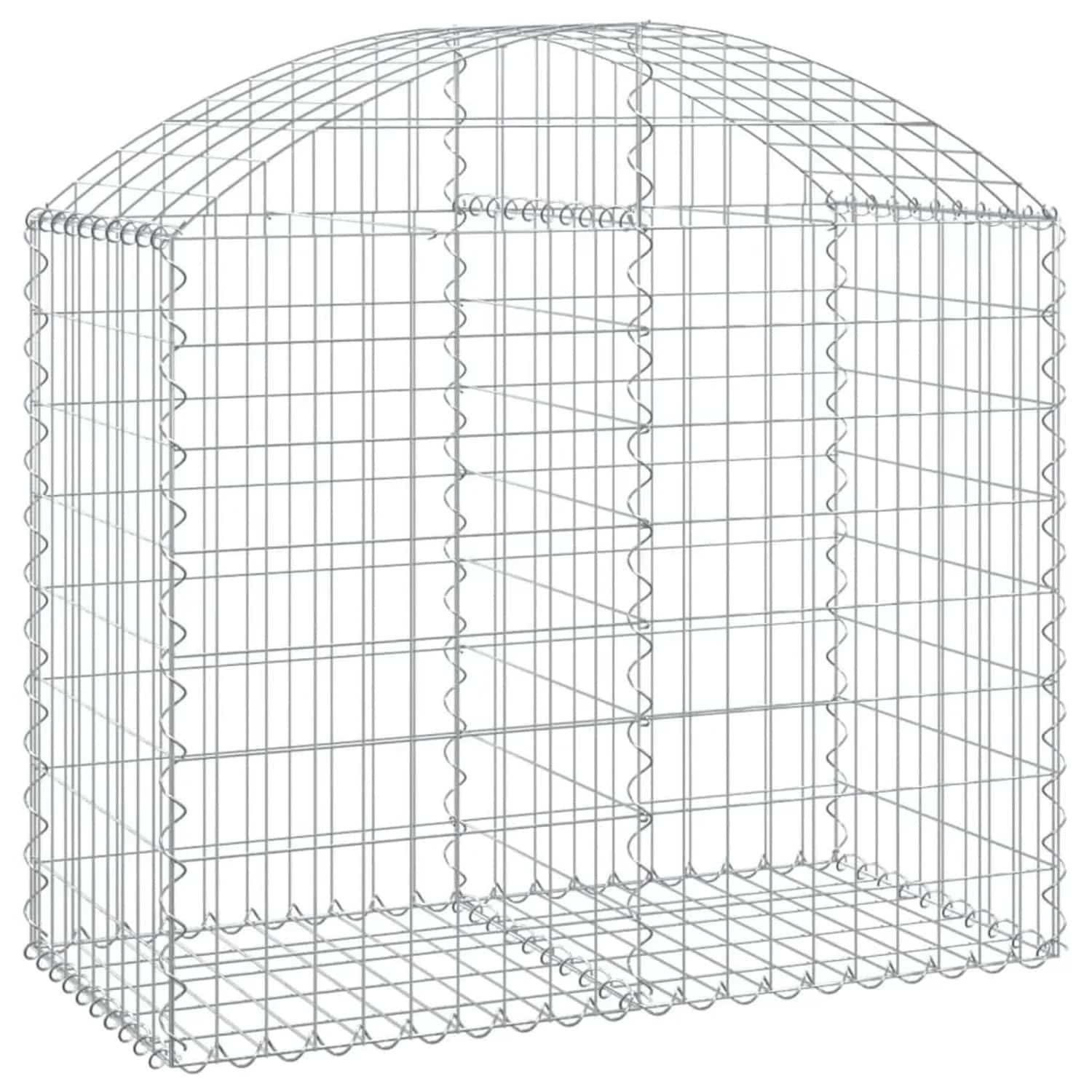 vidaXL Gabione mit Hochbogen 100x50x80/100 cm Verzinktes Eisen 153434