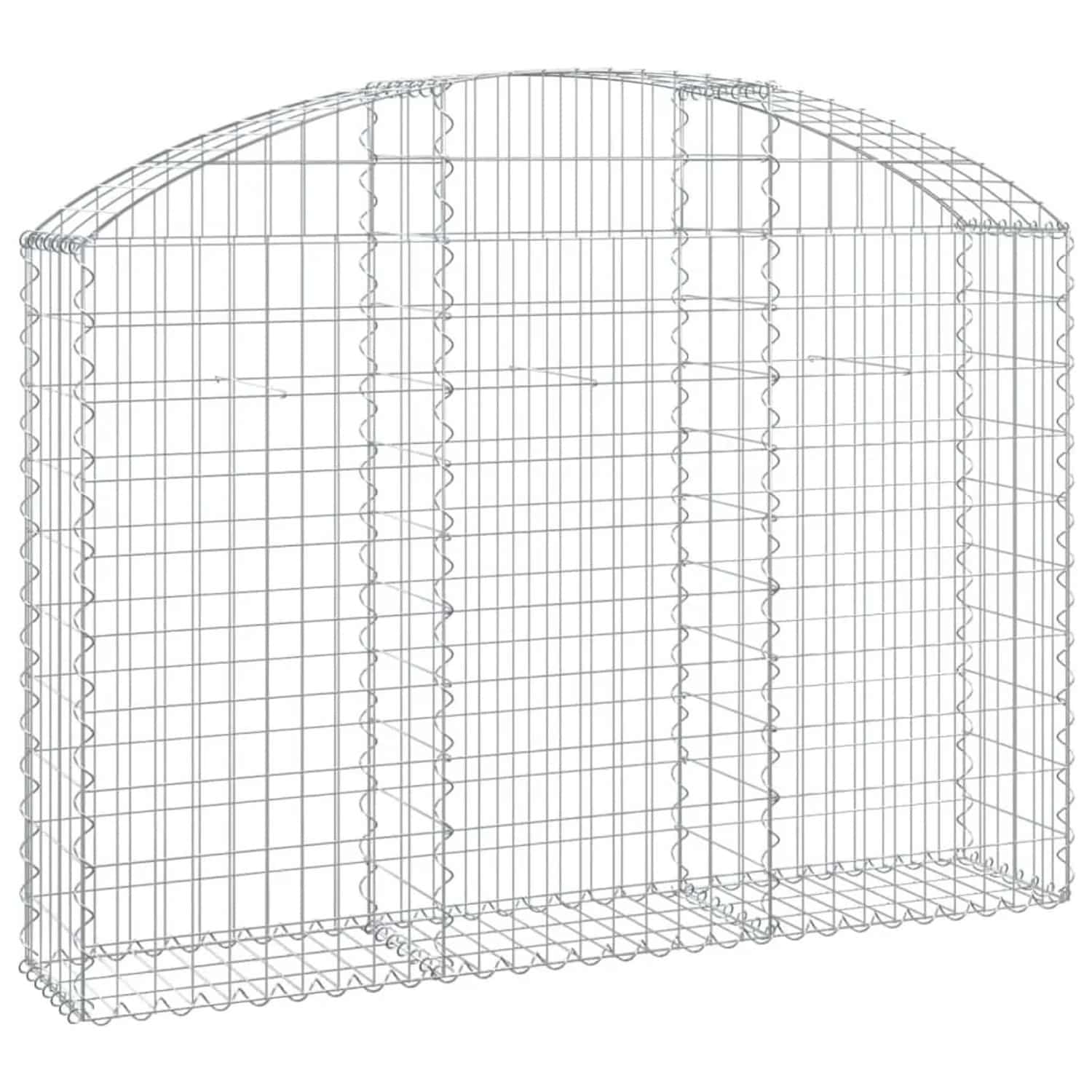 vidaXL Gabione mit Hochbogen 150x30x100/120 cm Verzinktes Eisen 153445