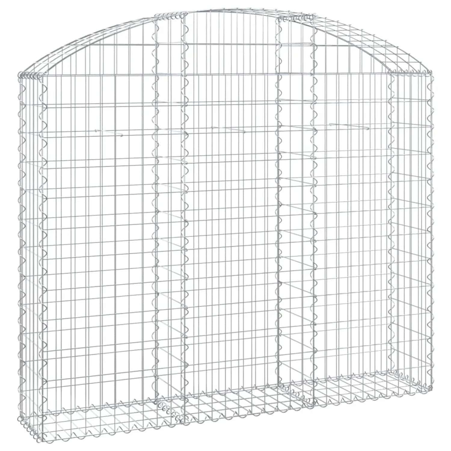 vidaXL Gabione mit Hochbogen 150x30x120/140 cm Verzinktes Eisen 153446