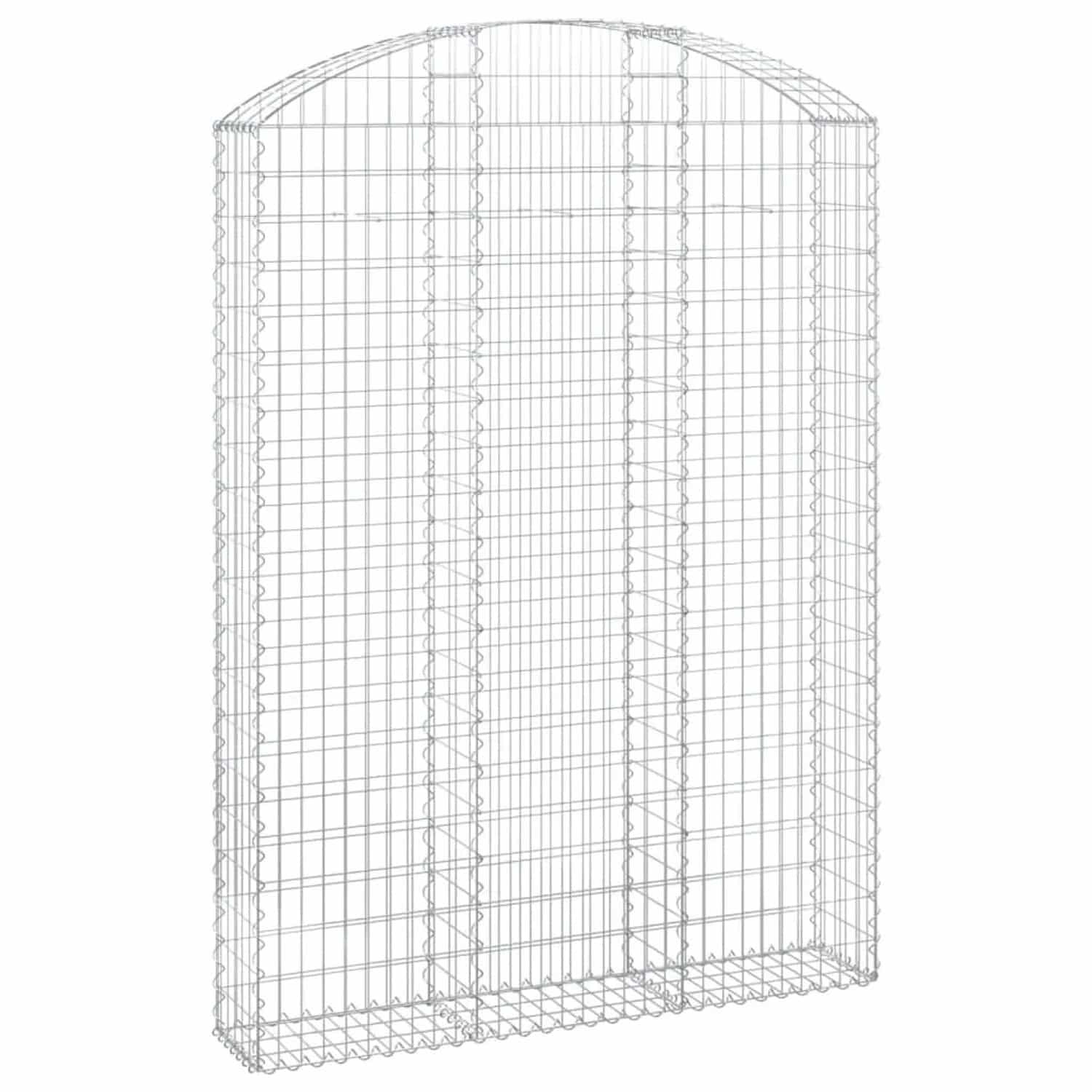 vidaXL Gabione mit Hochbogen 150x30x200/220 cm Verzinktes Eisen 153450