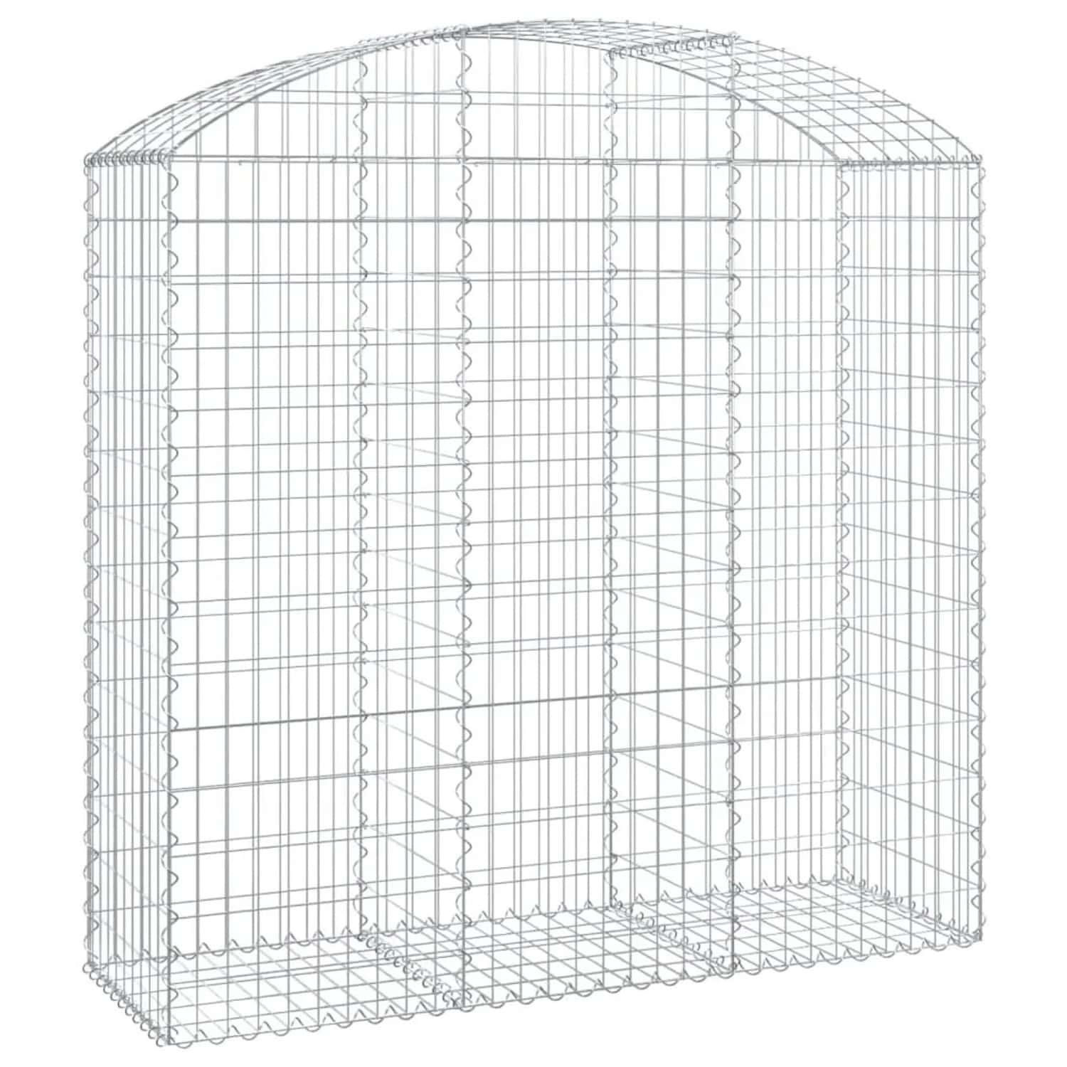 vidaXL Gabione mit Hochbogen 150x50x140/160 cm Verzinktes Eisen 153457