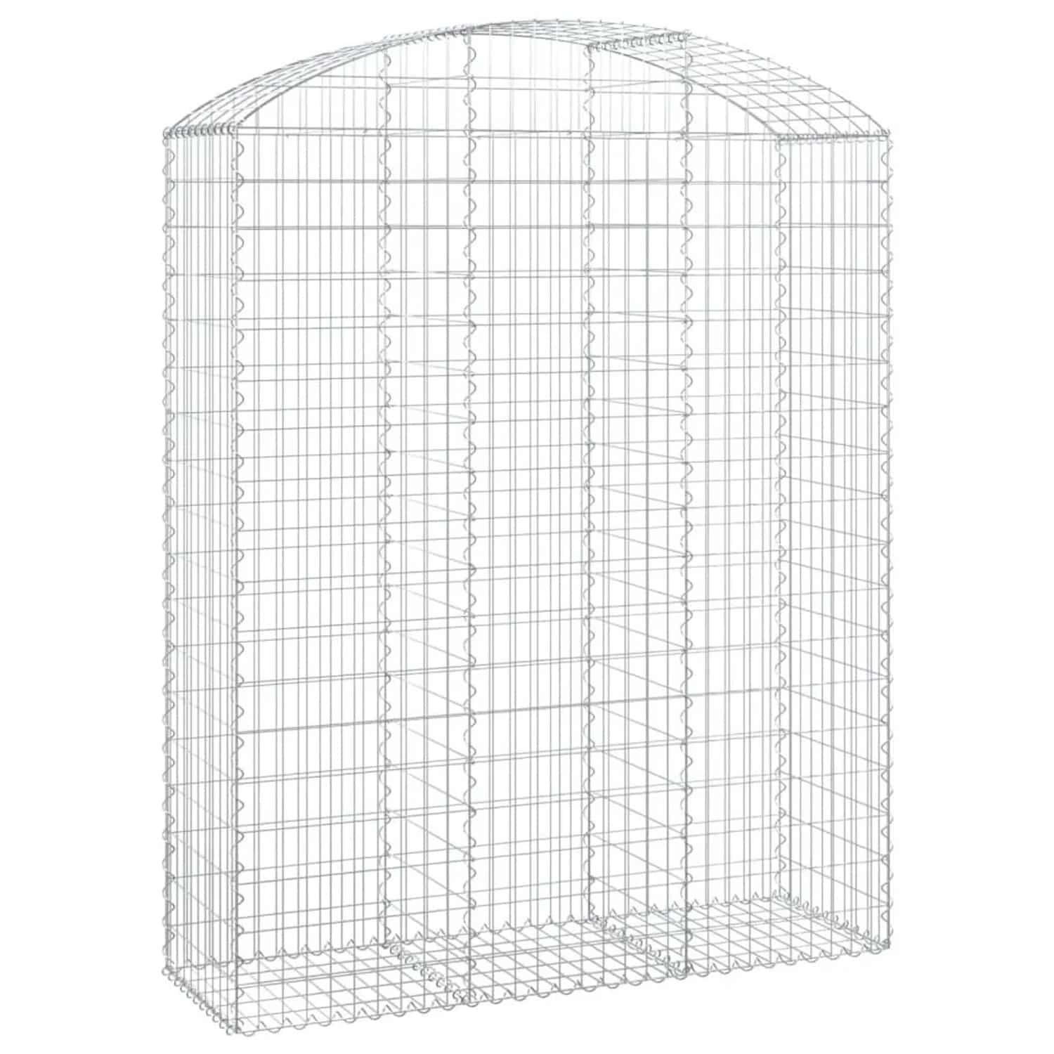 vidaXL Gabione mit Hochbogen 150x50x180/200 cm Verzinktes Eisen 153459