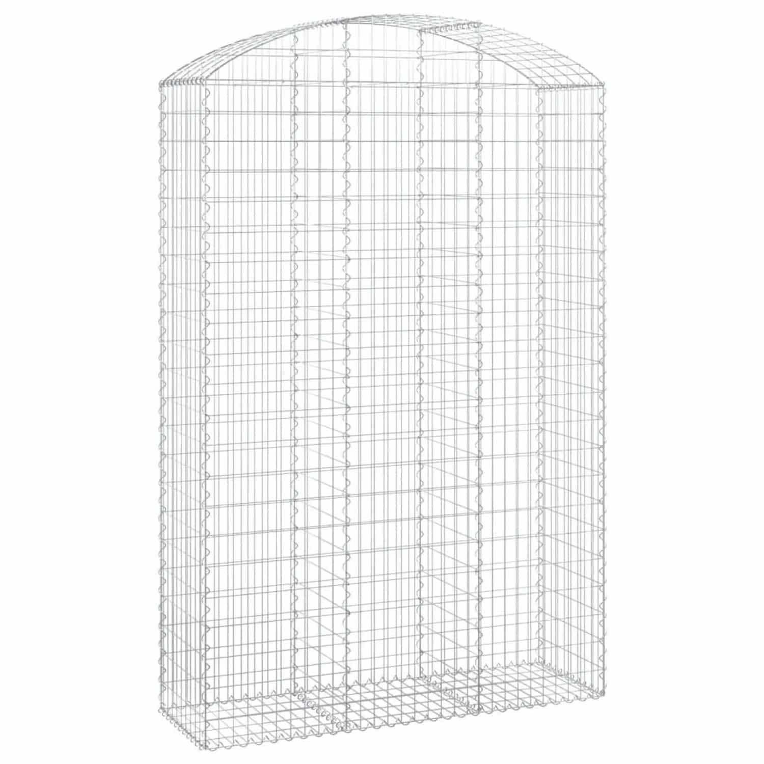 vidaXL Gabione mit Hochbogen 150x50x220/240 cm Verzinktes Eisen 153461