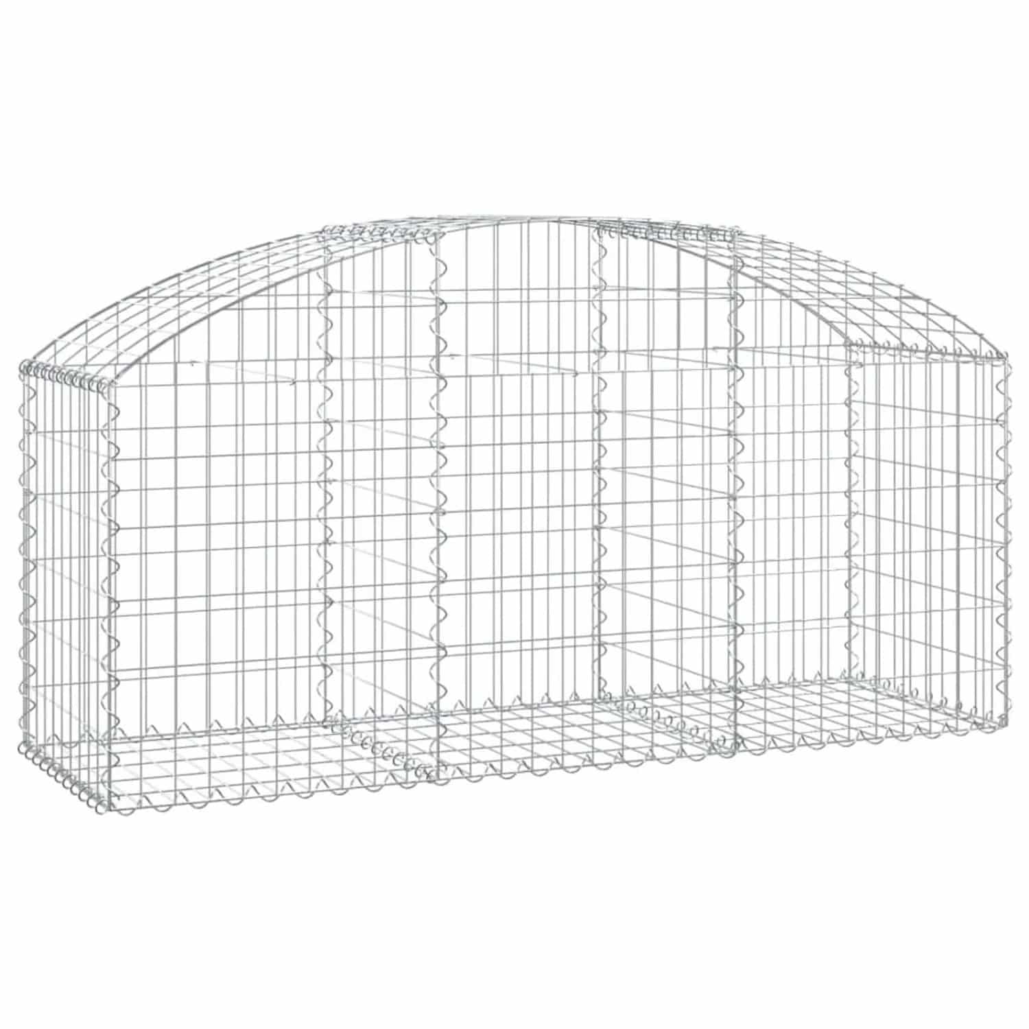vidaXL Gabione mit Hochbogen 150x50x60/80 cm Verzinktes Eisen 153453
