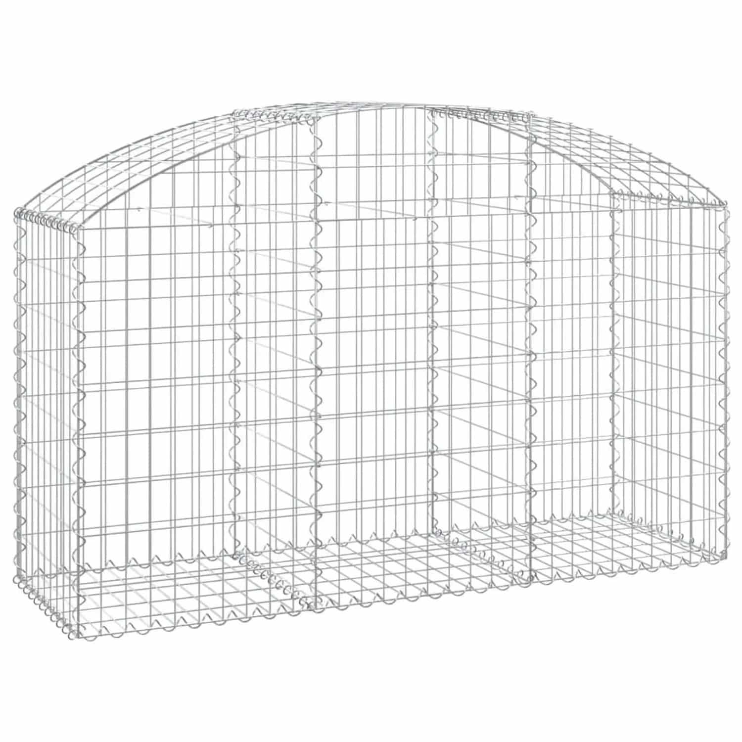 vidaXL Gabione mit Hochbogen 150x50x80/100 cm Verzinktes Eisen 153454