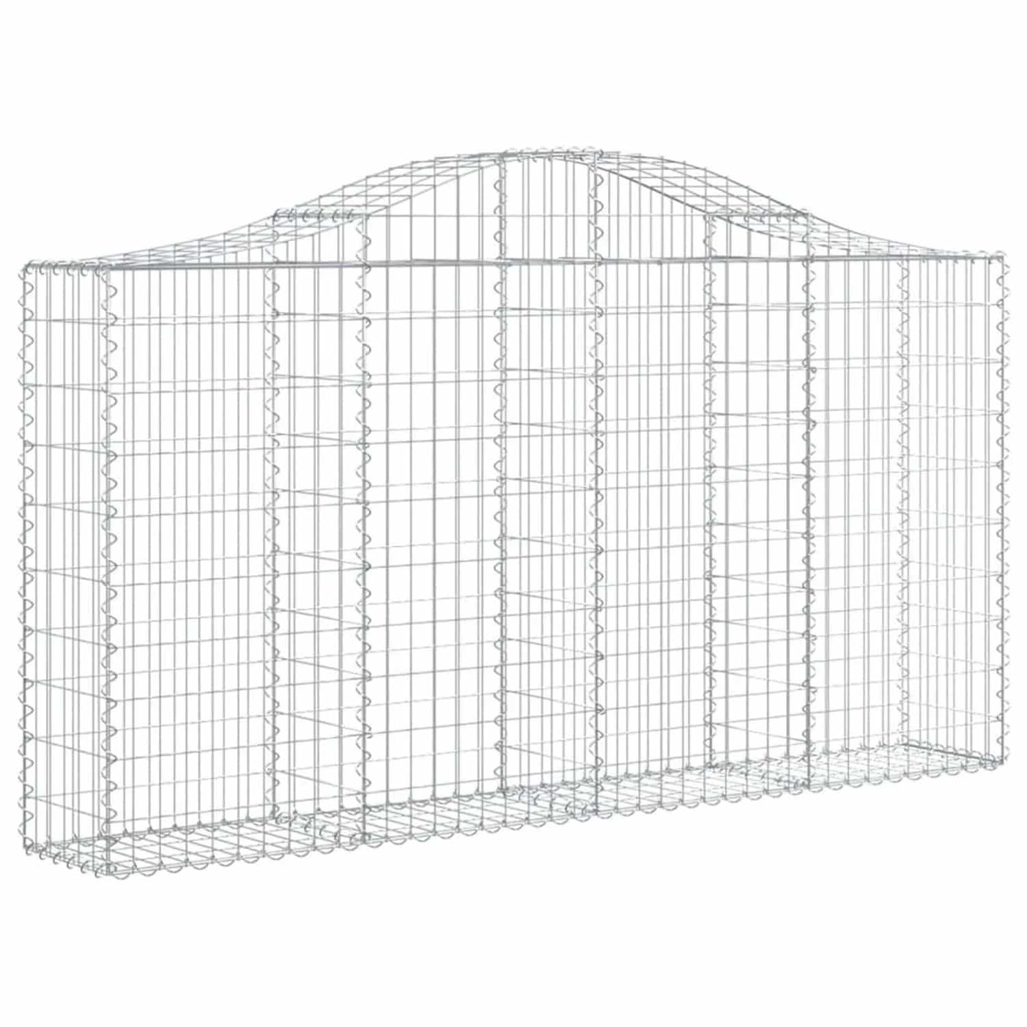 vidaXL Gabione mit Hochbogen 200x30x100/120 cm Verzinktes Eisen 153385
