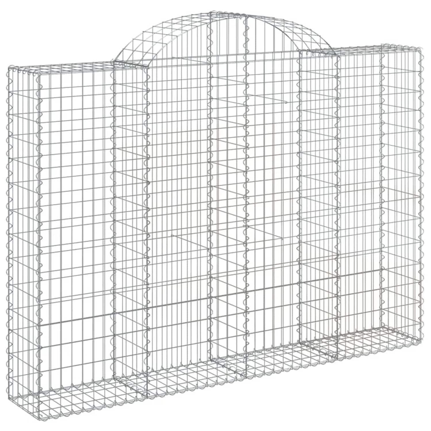 vidaXL Gabione mit Hochbogen 200x30x140/160 cm Verzinktes Eisen 153487