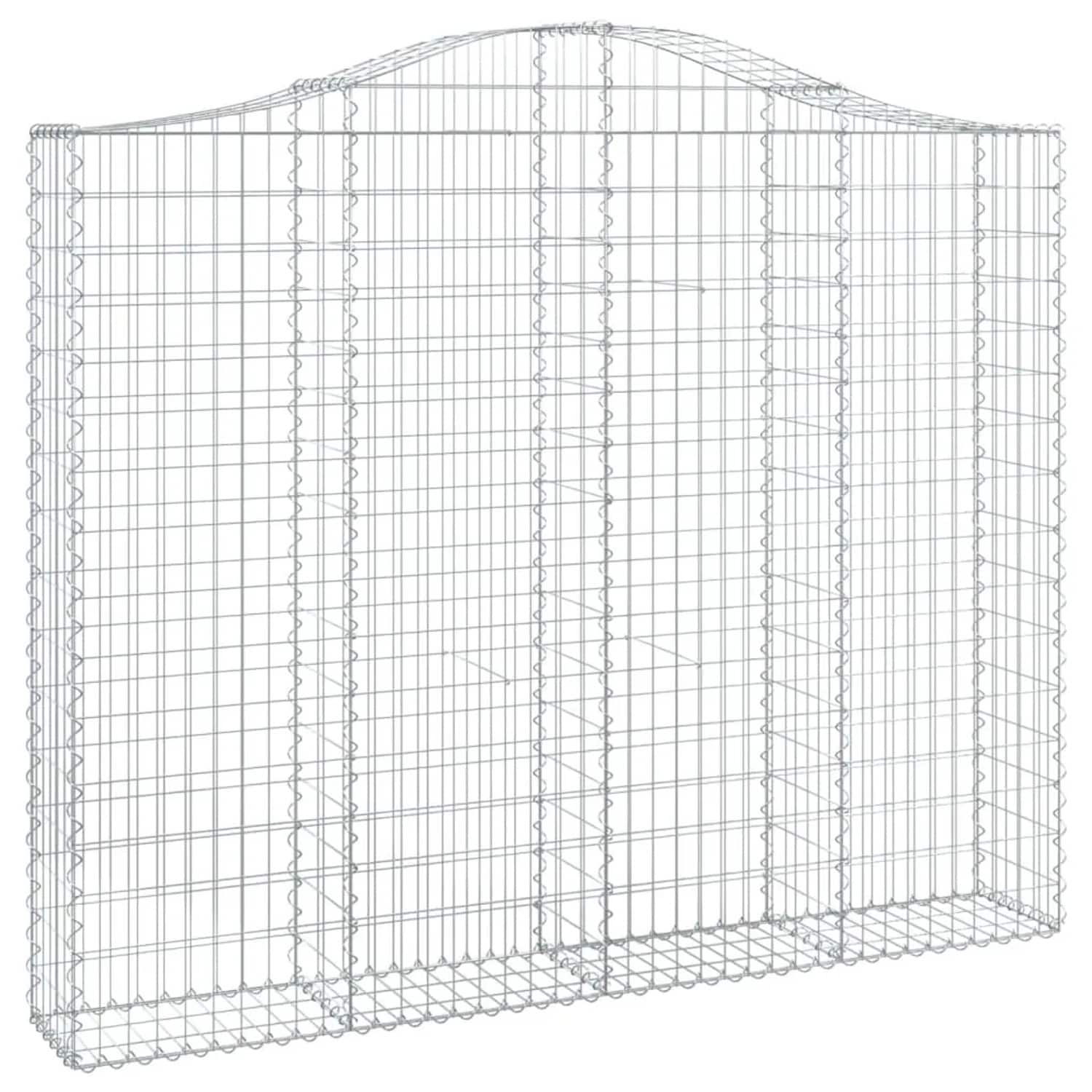 vidaXL Gabione mit Hochbogen 200x30x160/180 cm Verzinktes Eisen 153388