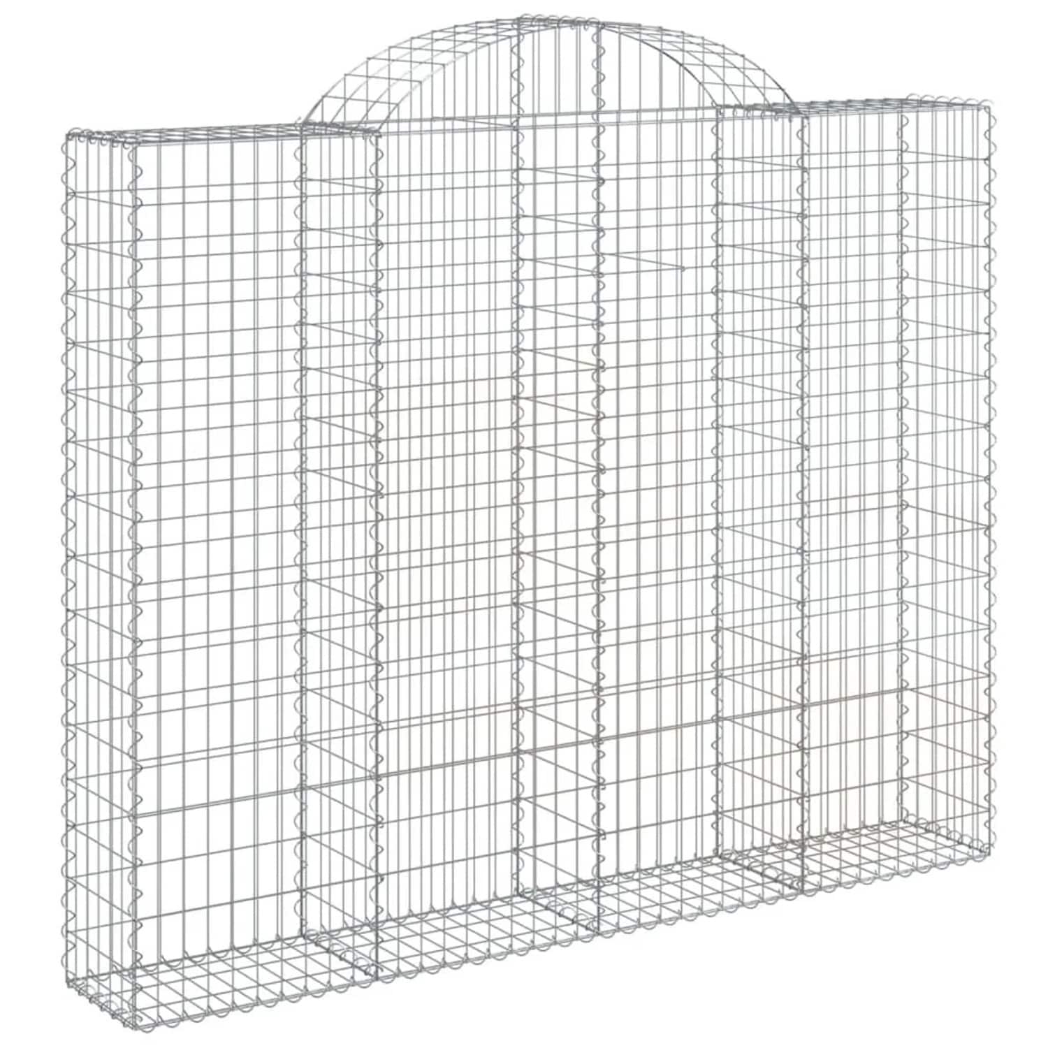 vidaXL Gabione mit Hochbogen 200x30x160/180 cm Verzinktes Eisen 153488