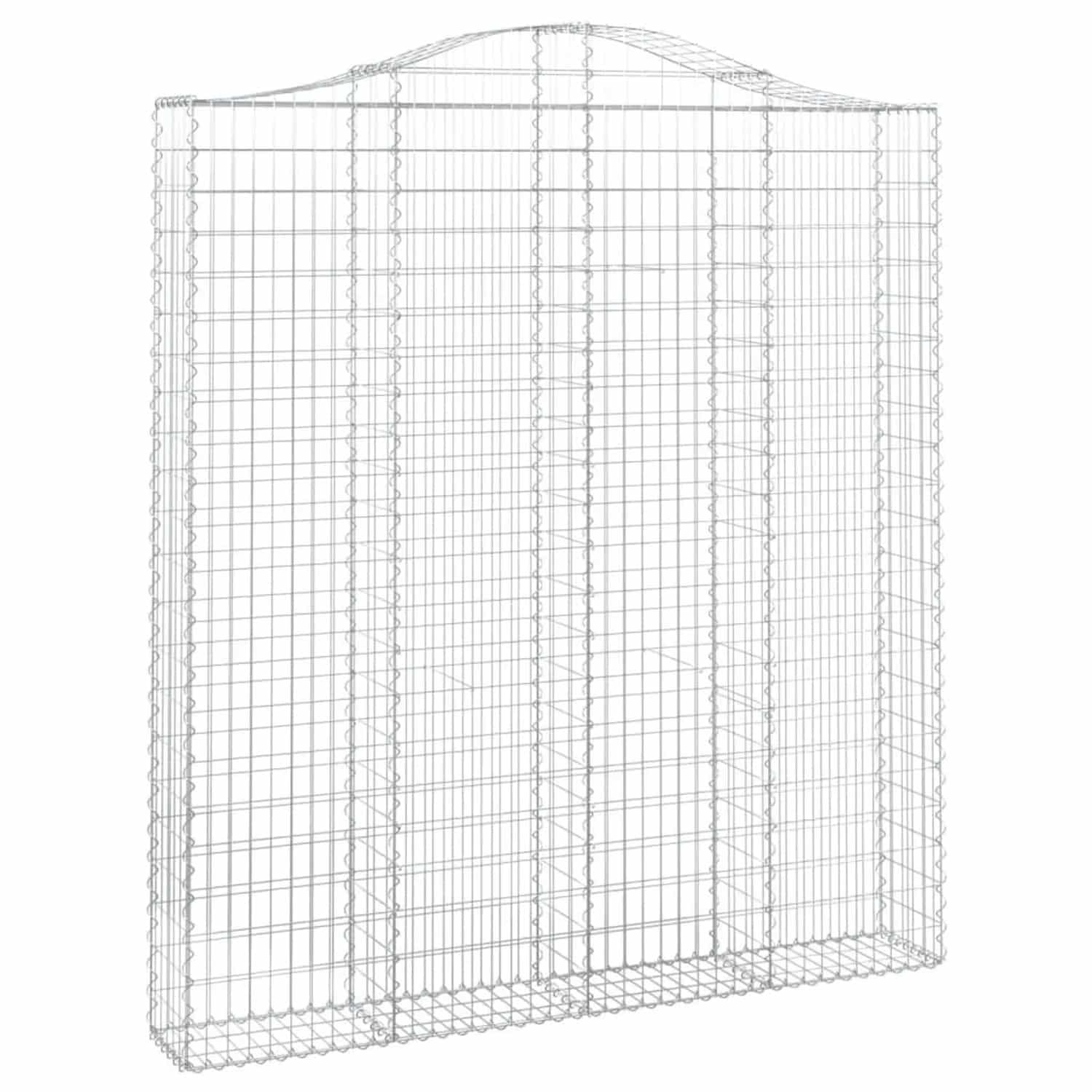 vidaXL Gabione mit Hochbogen 200x30x220/240 cm Verzinktes Eisen 153391