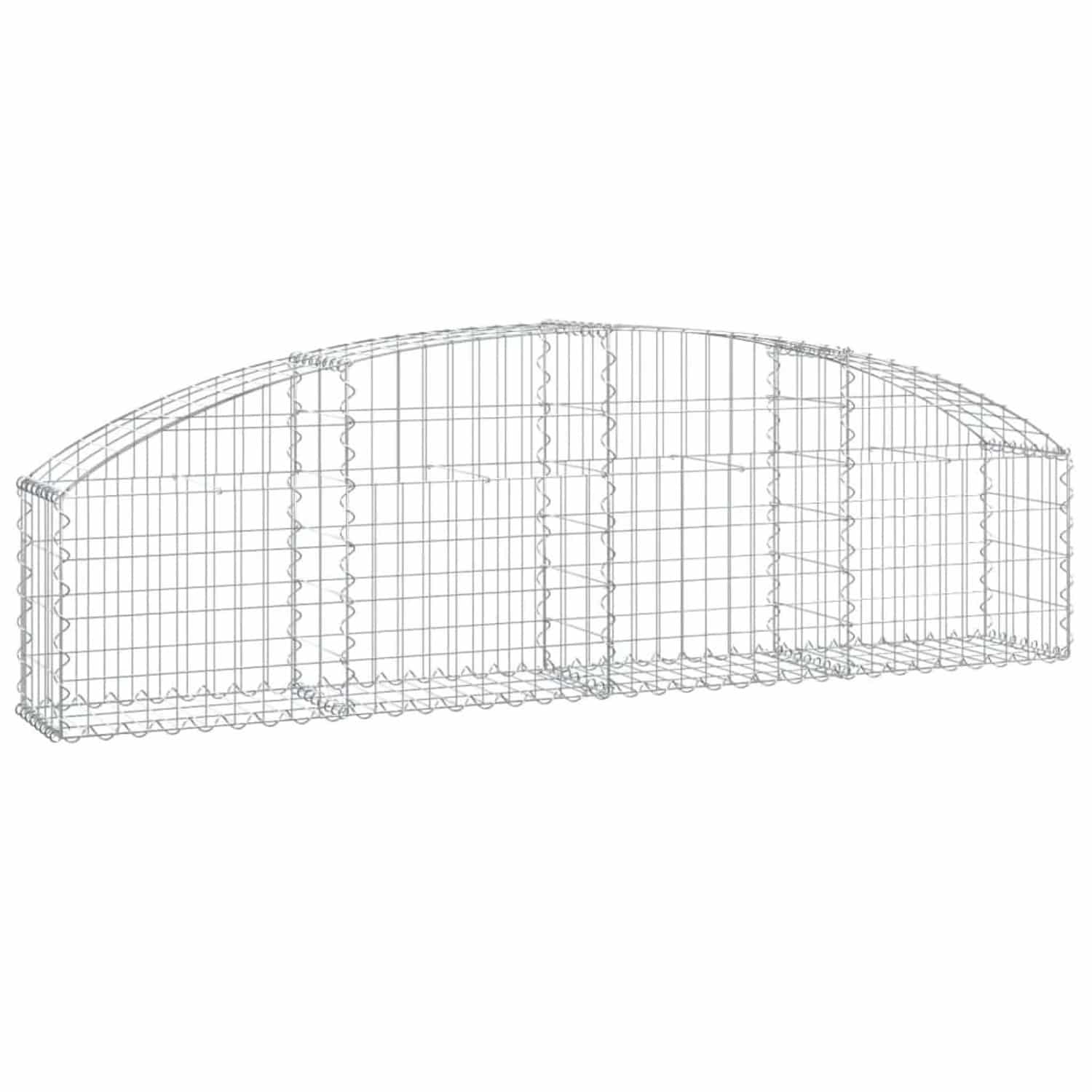 vidaXL Gabione mit Hochbogen 200x30x40/60 cm Verzinktes Eisen 153462