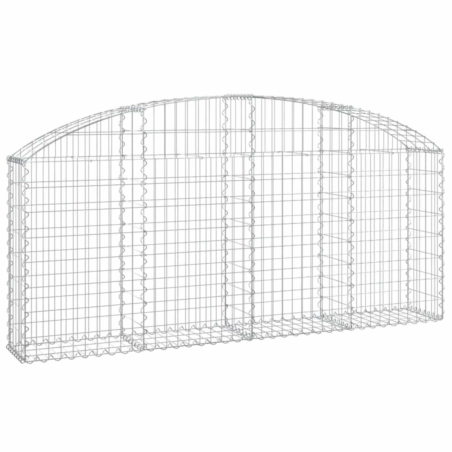 vidaXL Gabione mit Hochbogen 200x30x80/100 cm Verzinktes Eisen 153464