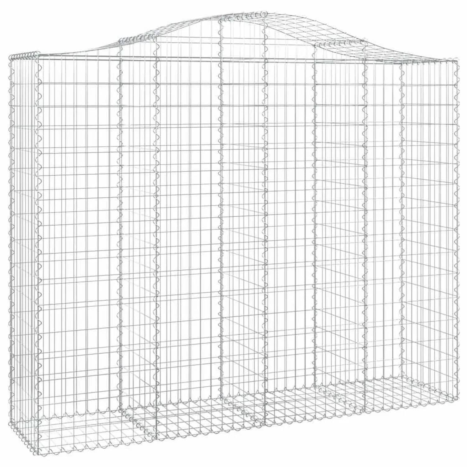 vidaXL Gabione mit Hochbogen 200x50x160/180 cm Verzinktes Eisen 153398