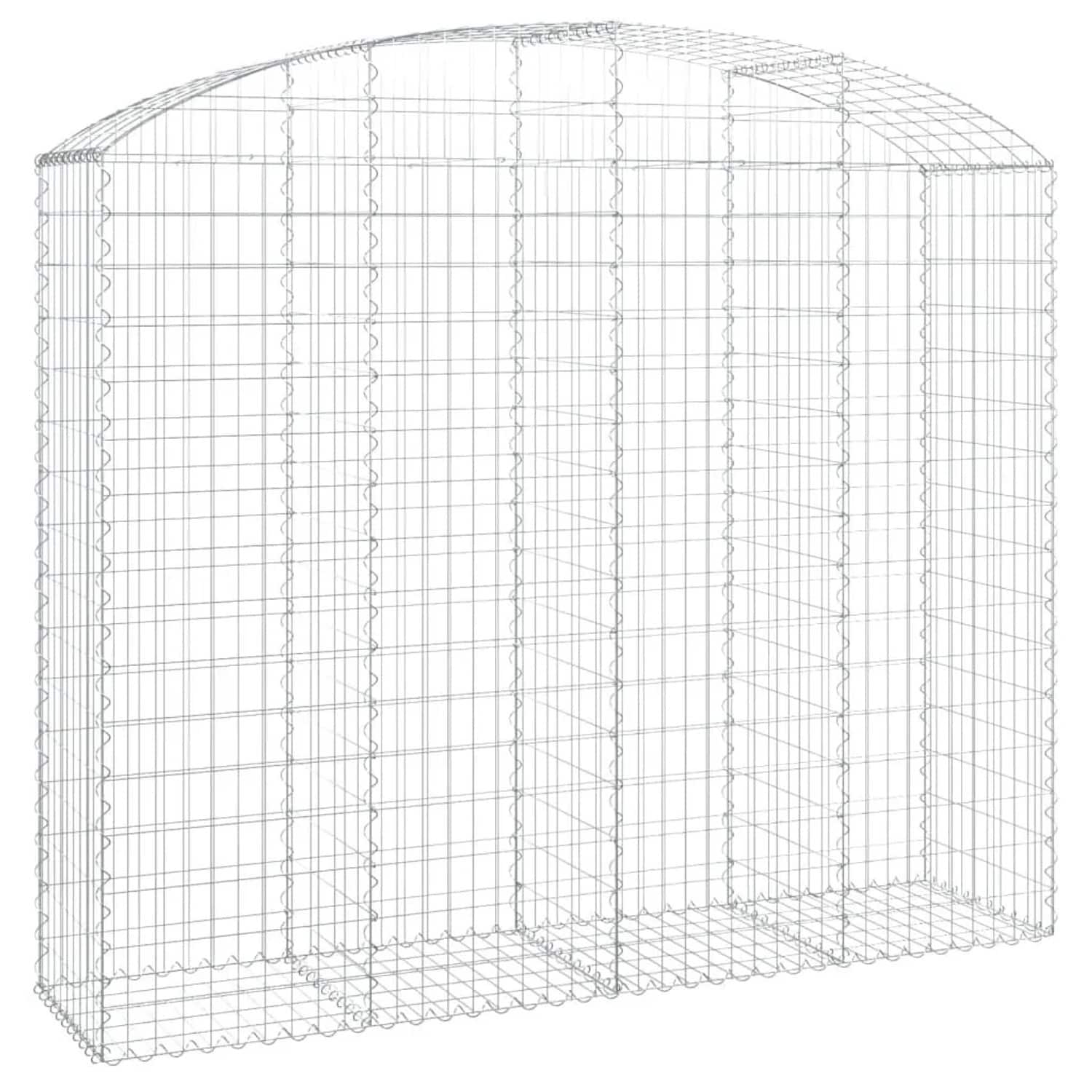 vidaXL Gabione mit Hochbogen 200x50x160/180 cm Verzinktes Eisen 153478